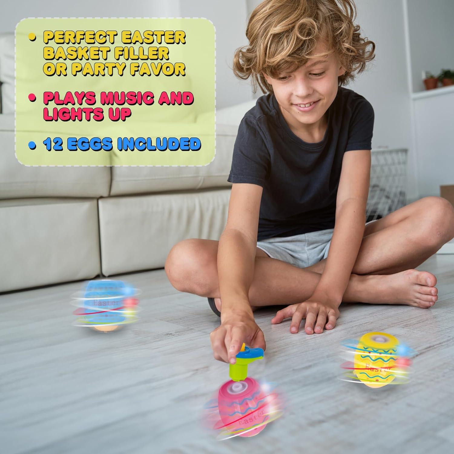 Set de 12 Trompos de Huevos de Pascua ArtCreativity - Juguetes LED