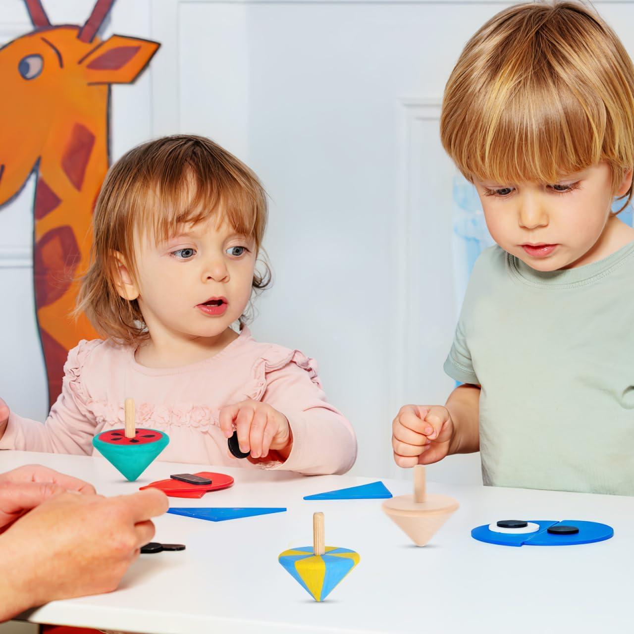 Trompos de Madera BESPORTBLE 12 Piezas para Niños - Juguetes Ecológicos