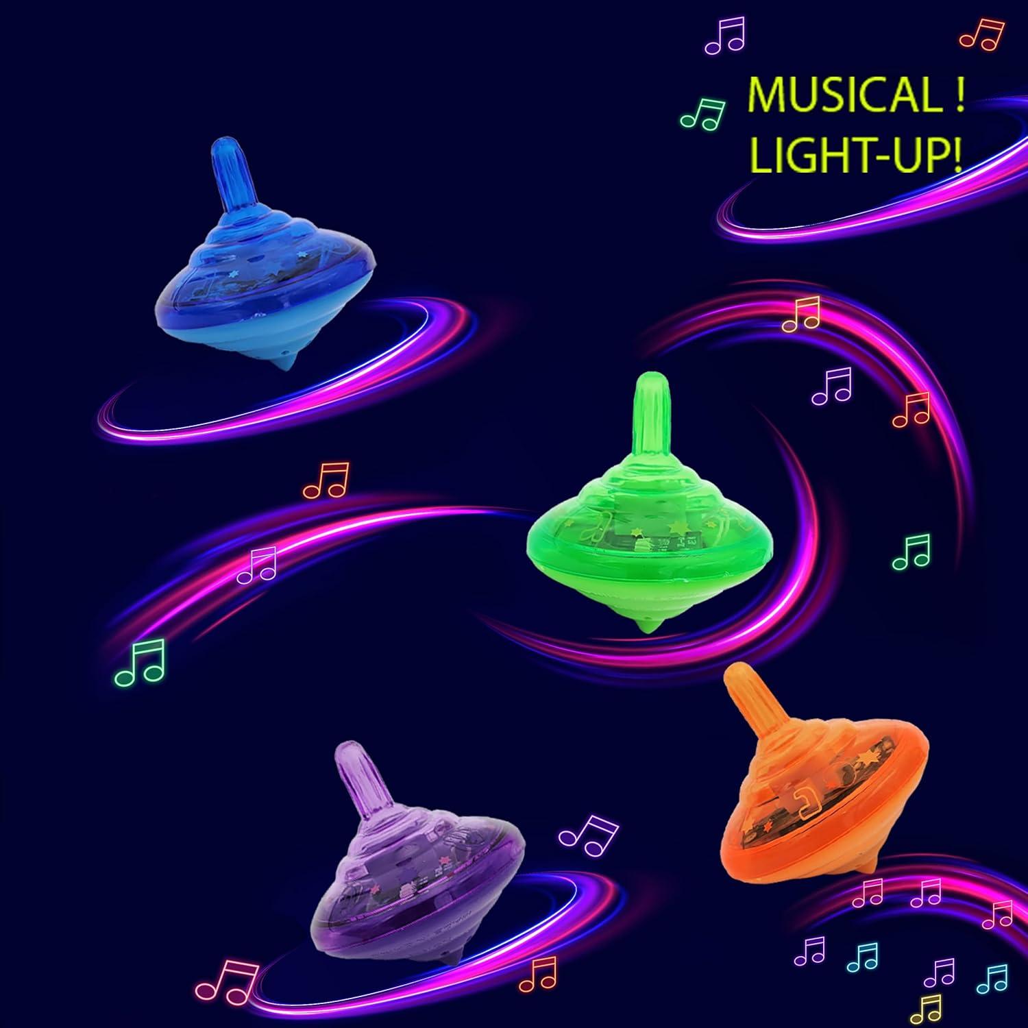 Juego de 12 Trompos Musicales Iluminados Hanukkah The Dreidel