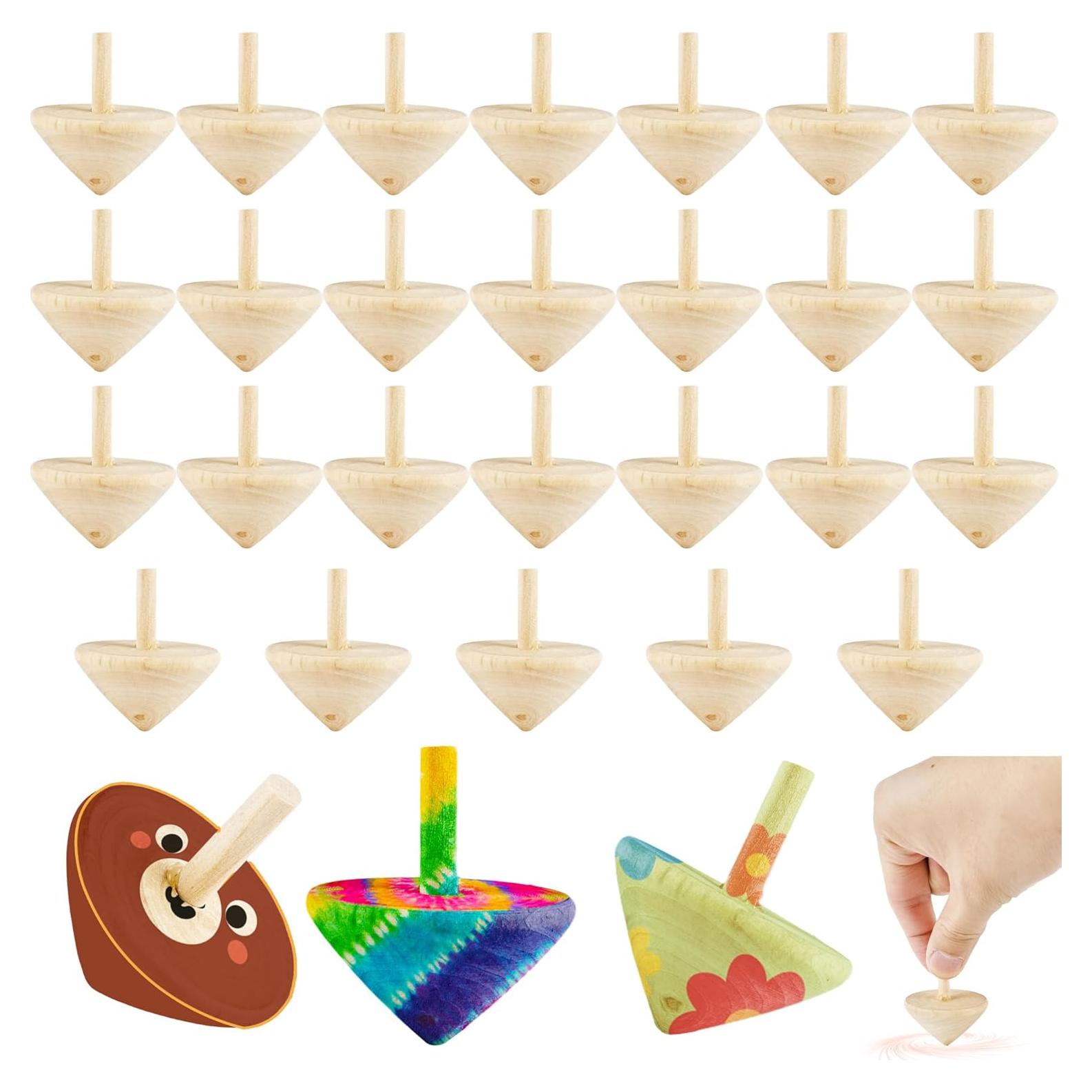 Paquete de 20 Trompos de Madera Haconba para Pintar 4 cm