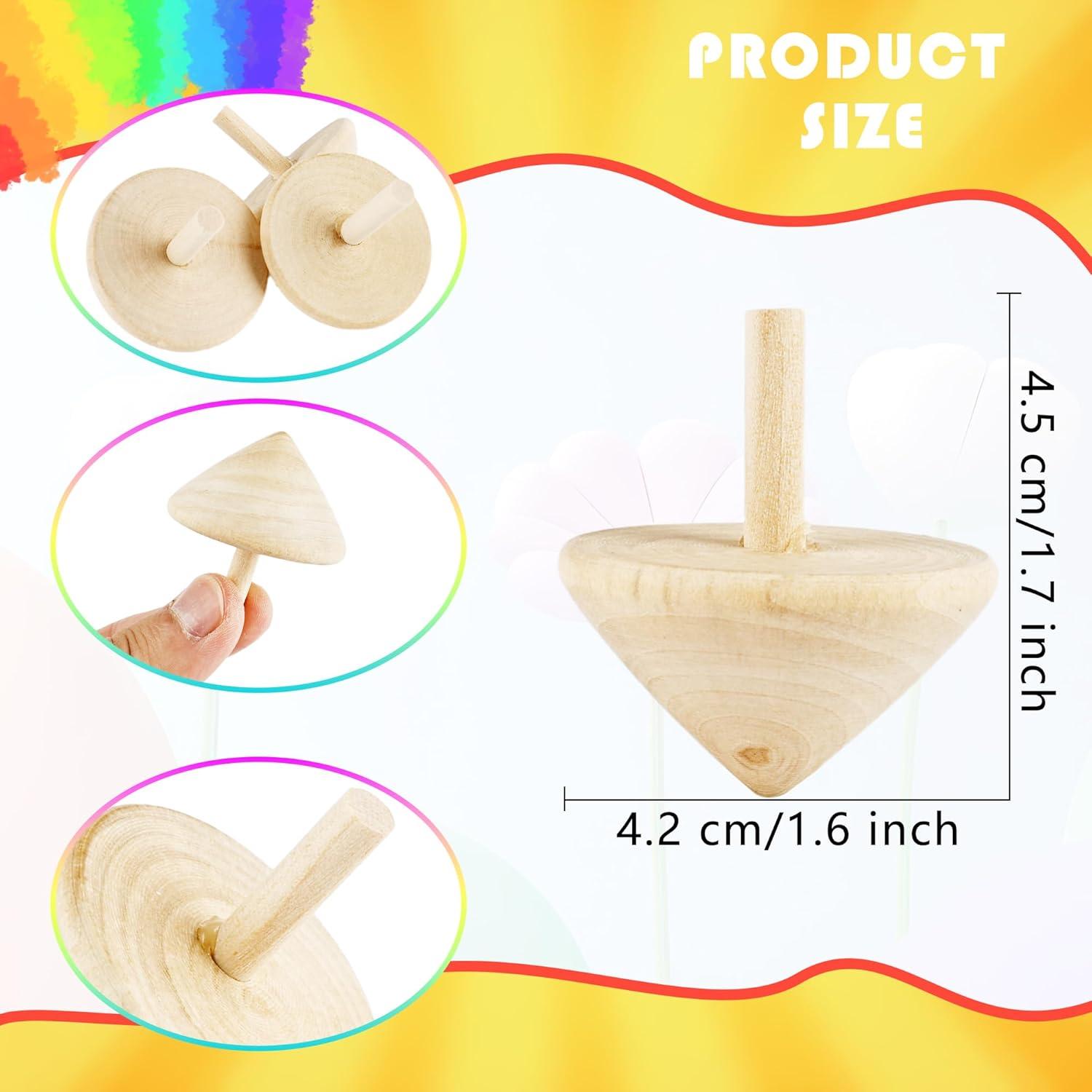 Paquete de 20 Trompos de Madera Haconba para Pintar 4 cm