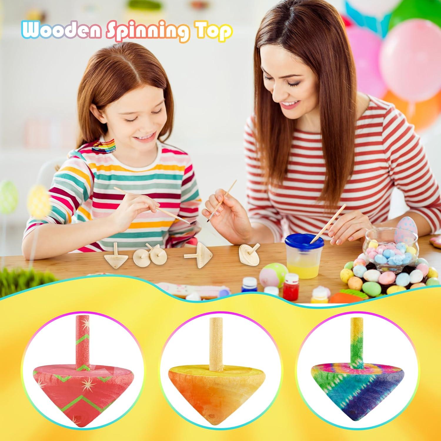 Paquete de 20 Trompos de Madera Haconba para Pintar 4 cm