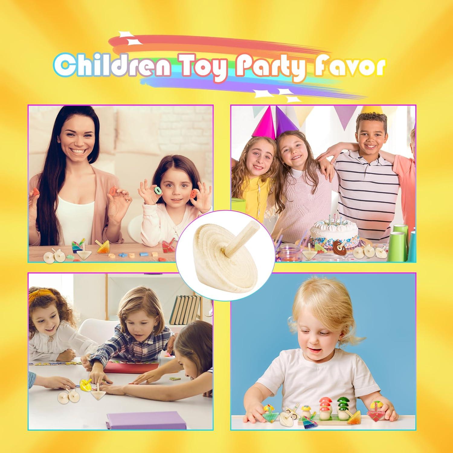 Paquete de 20 Trompos de Madera Haconba para Pintar 4 cm