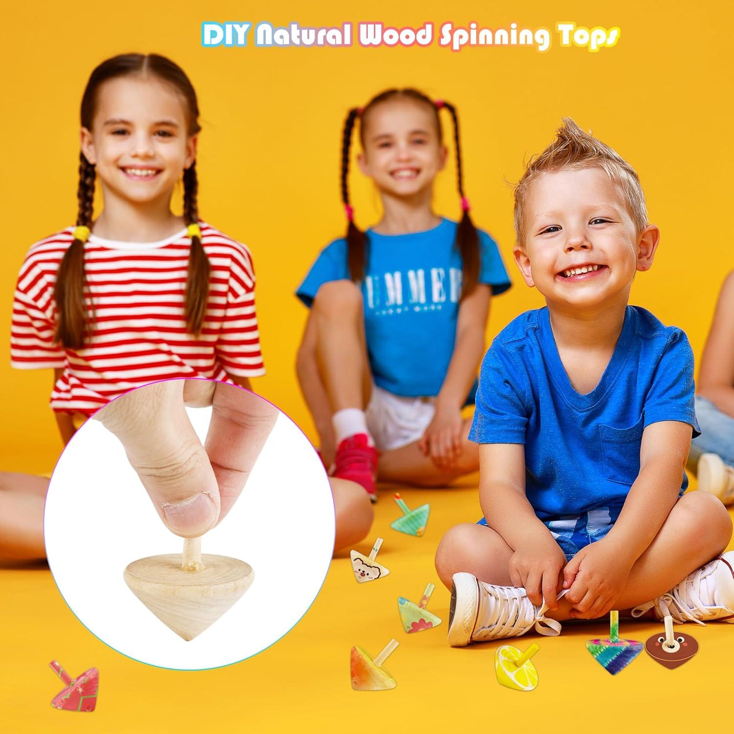 Paquete de 20 Trompos de Madera Haconba para Pintar 4 cm