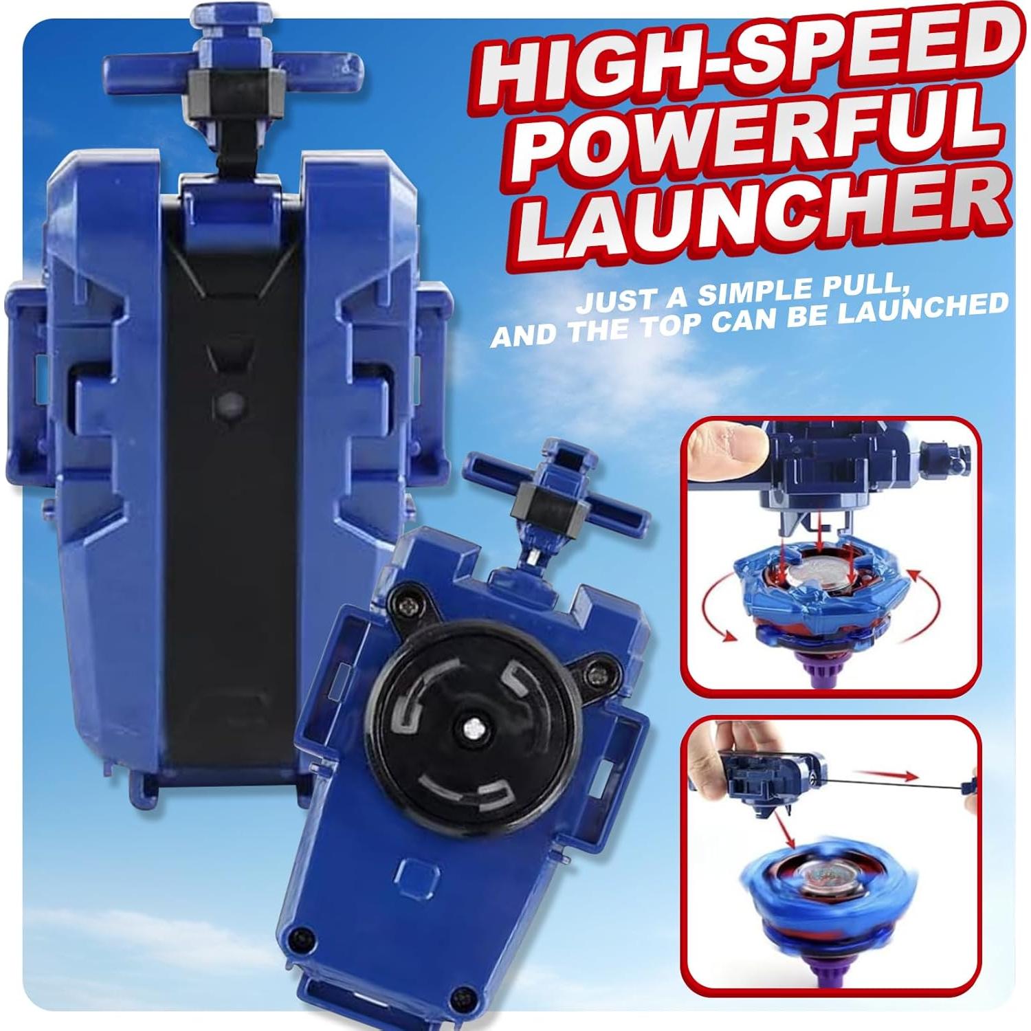 Juego de Batalla Bey Gyro Burst 12 Trompos + 2 Lanzadores