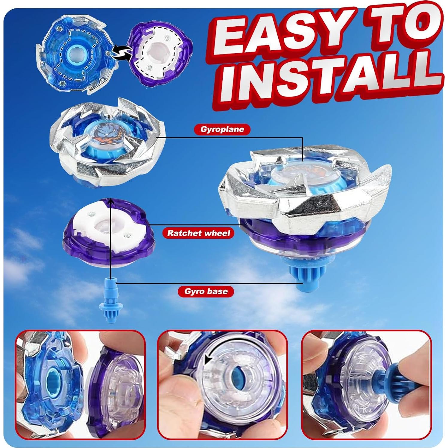 Juego de Batalla Bey Gyro Burst 12 Trompos + 2 Lanzadores