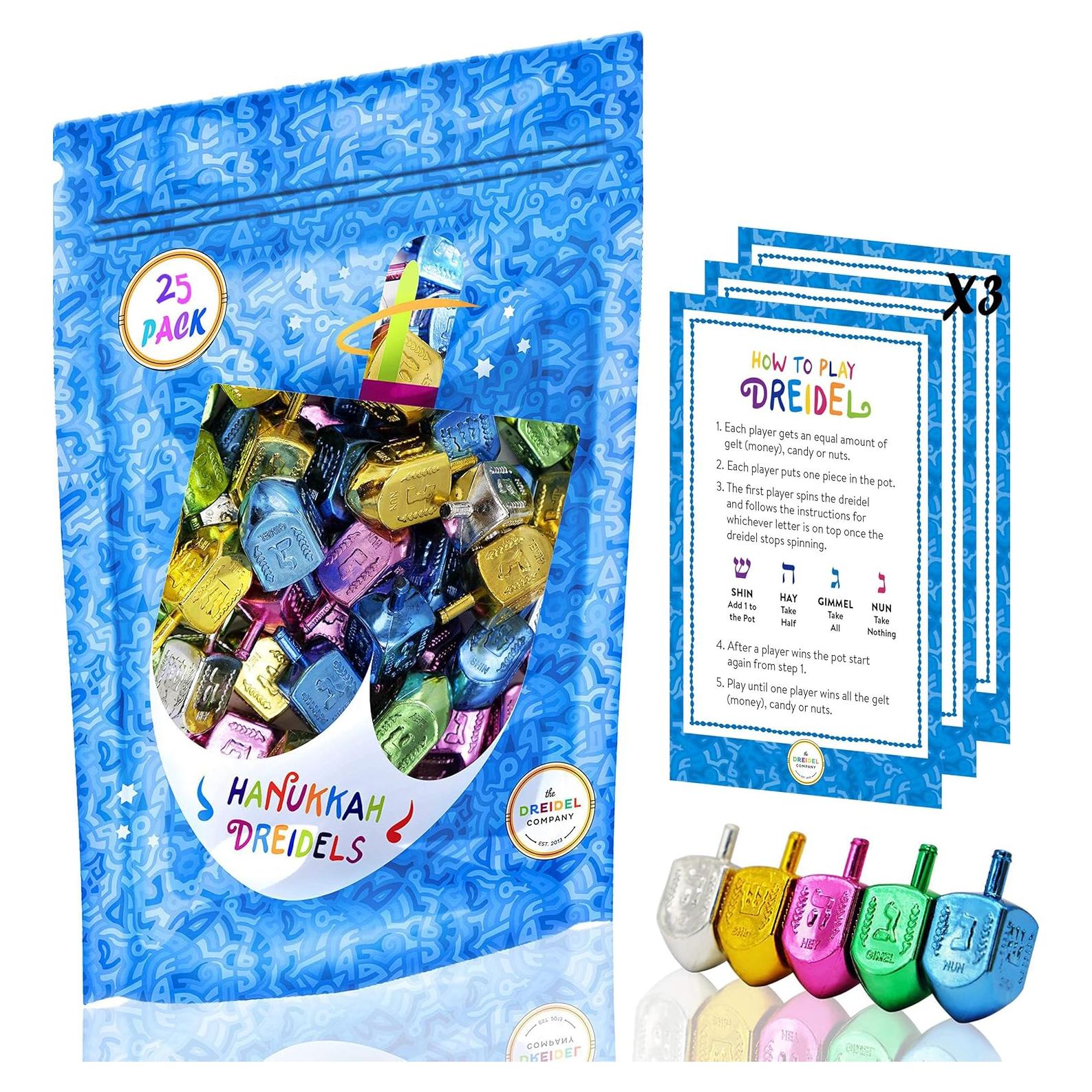 Draydels Metálicos Multicolores La Compañía Dreidel - Paquete de 25