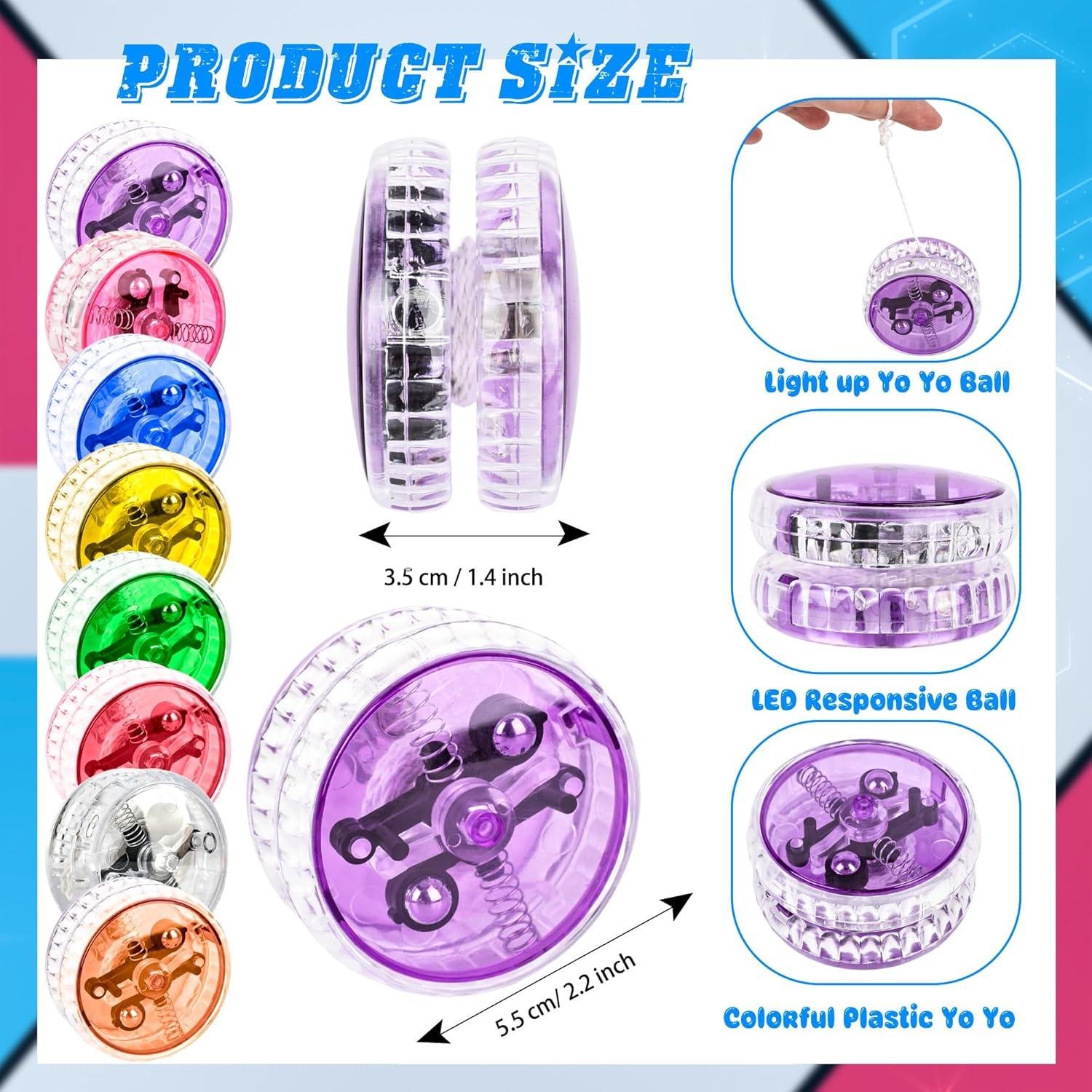 Paquete de 24 Yo Yos LED Drayear para Niños - 8 Colores