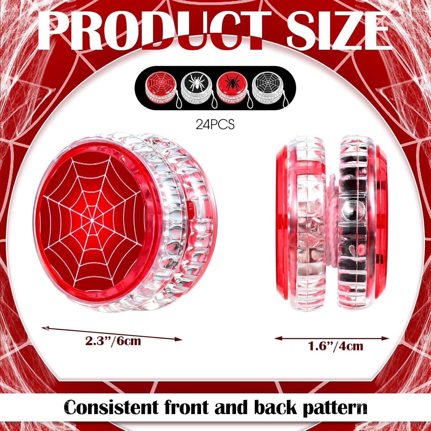 Conjunto 24 Yoyos LED Araña Liliful para Fiesta de Cumpleaños