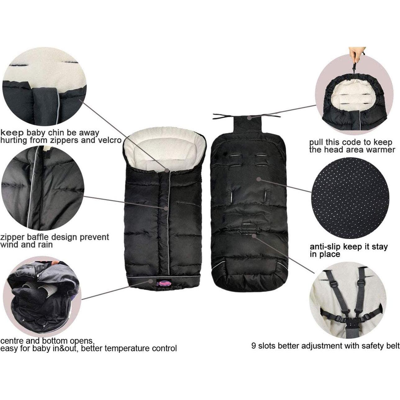 Saco Universal para Silla de Paseo Funlife Negro 96.5x48.3cm