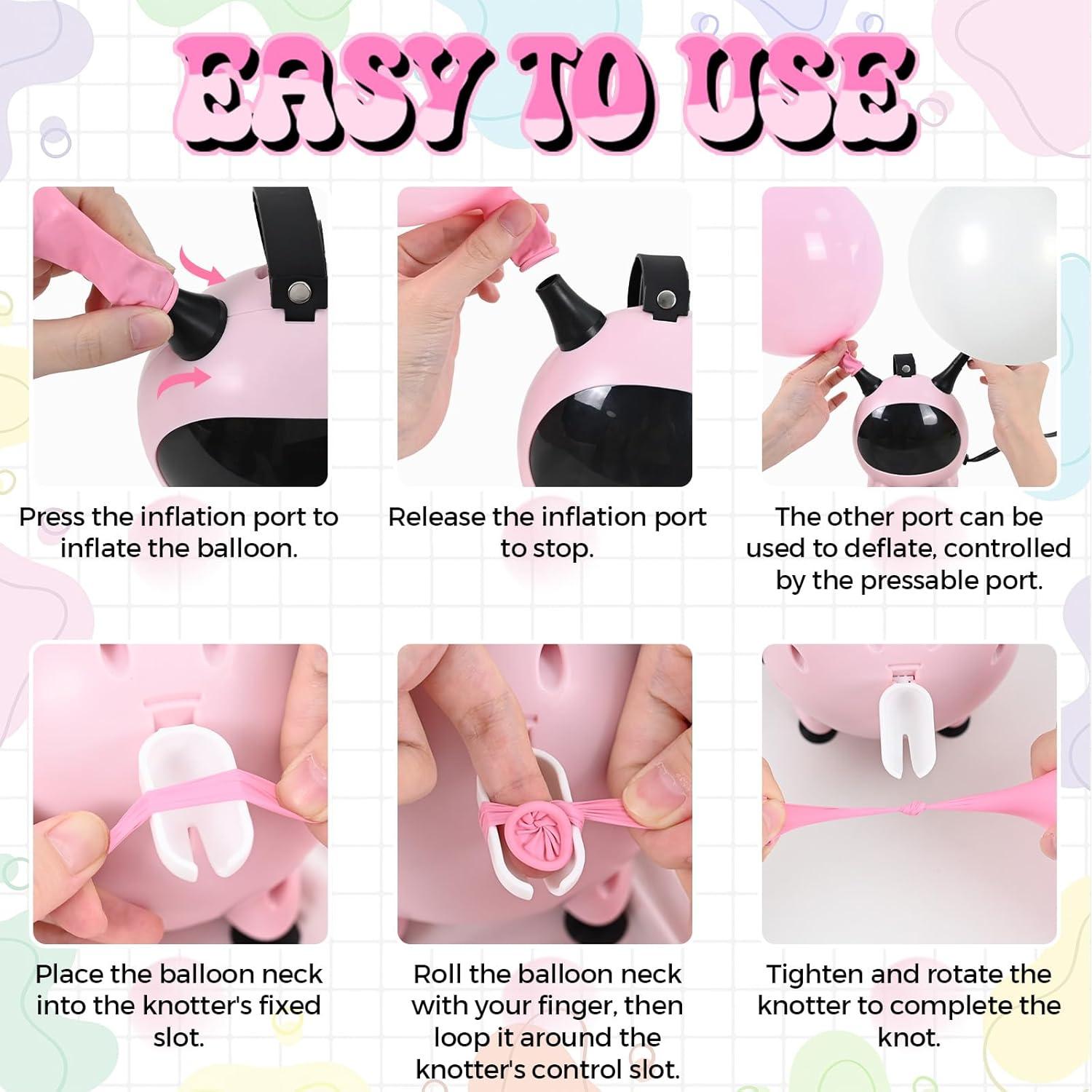 Bomba de aire eléctrica Togvu para globos 600W rosa