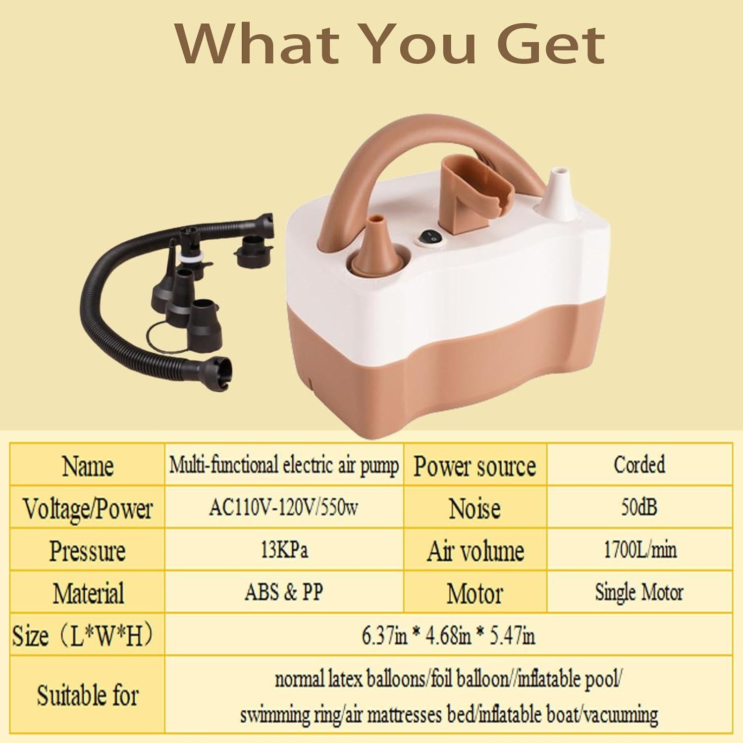 Bomba de aire eléctrica AXHJ para globos - Doble boquilla 110V
