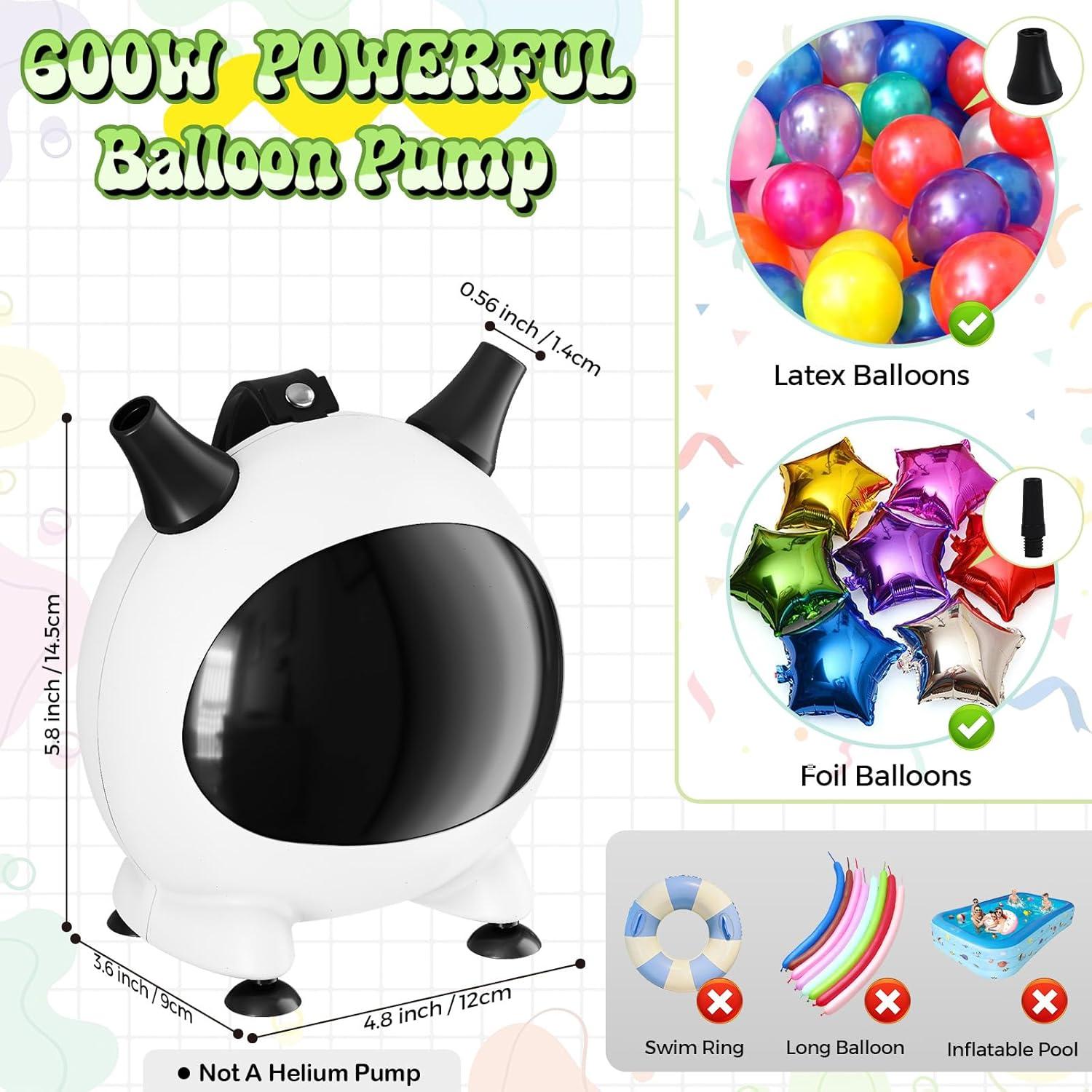 Bomba de Globo Eléctrica Togvu 600W Portátil con 2 Boquillas