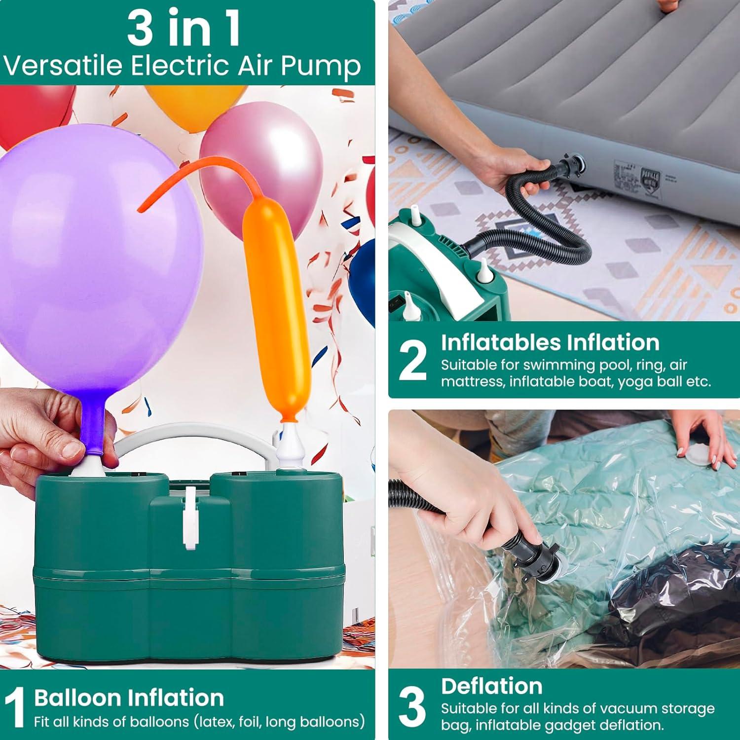 Bomba de Aire Eléctrica 3-en-1 Hoolicute para Inflables y Globos