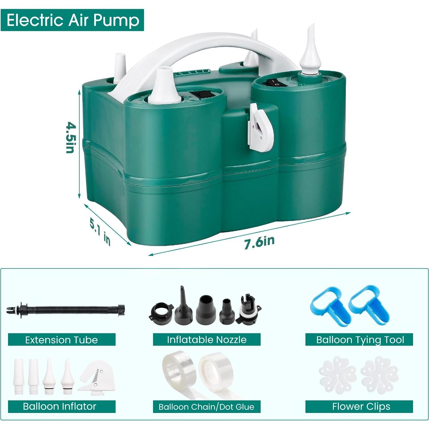 Bomba de Aire Eléctrica 3-en-1 Hoolicute para Inflables y Globos