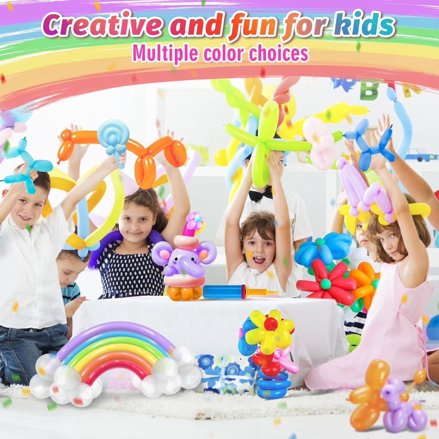 Kit de 100 Globos 260Q Arcoíris con Bomba - Apipi