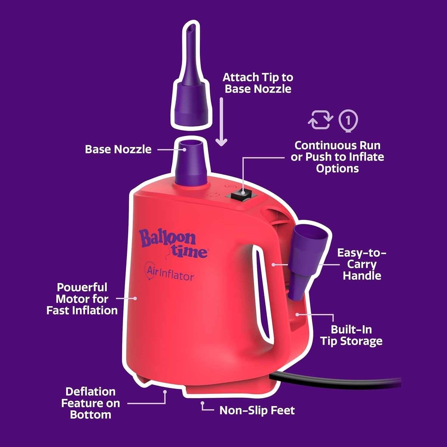 Inflador Eléctrico Balloon Time - Bomba de Aire Portátil 0.68 kg