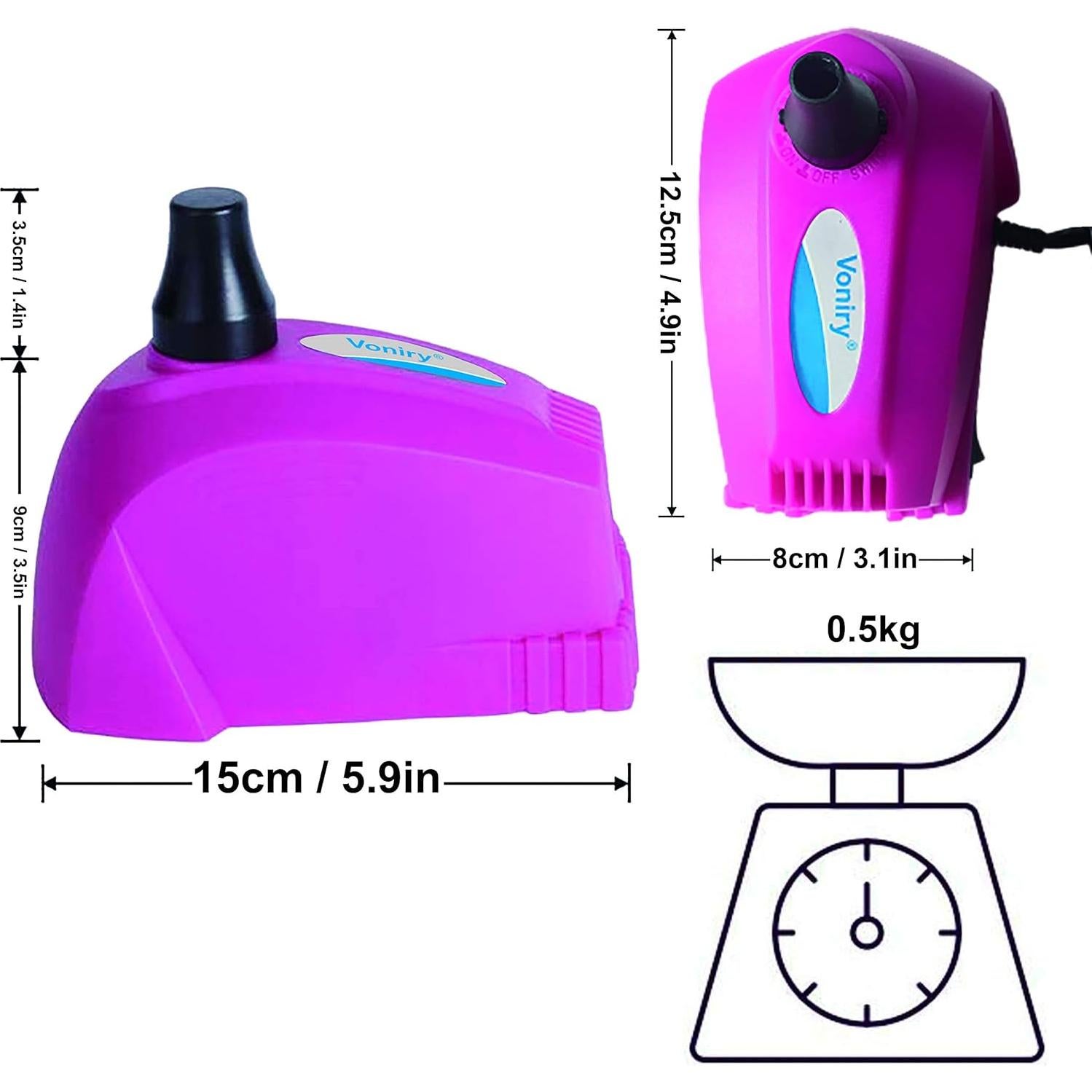 Bomba de Globo Portátil Voniry Inflador Multifuncional 530g