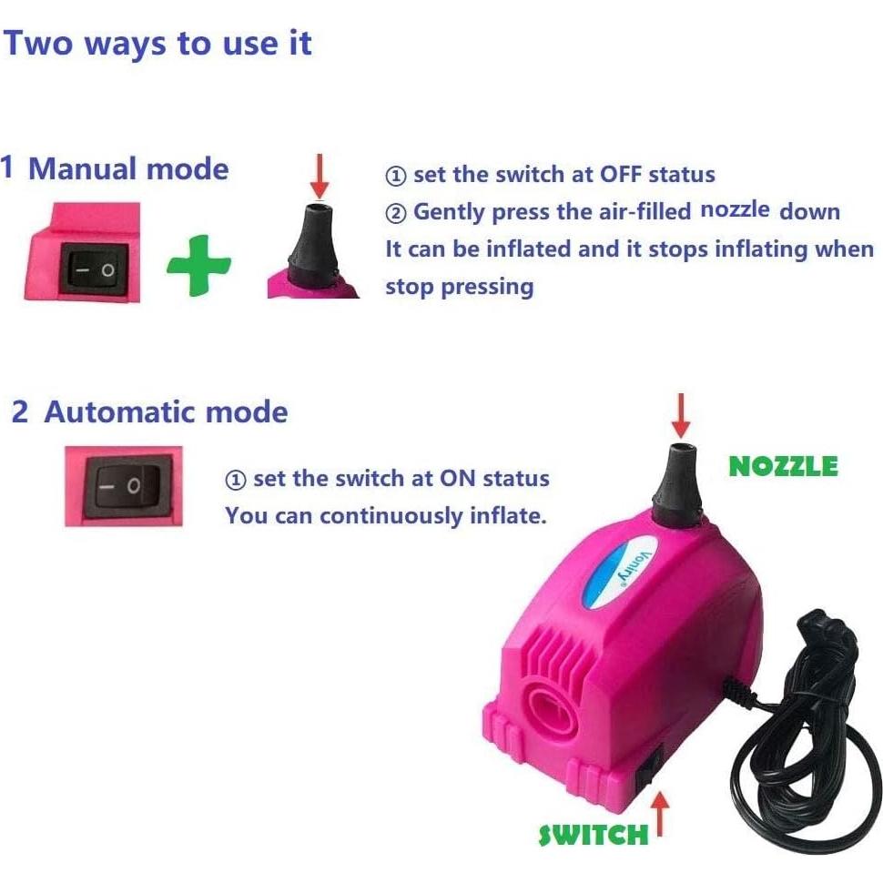 Bomba de Globo Portátil Voniry Inflador Multifuncional 530g
