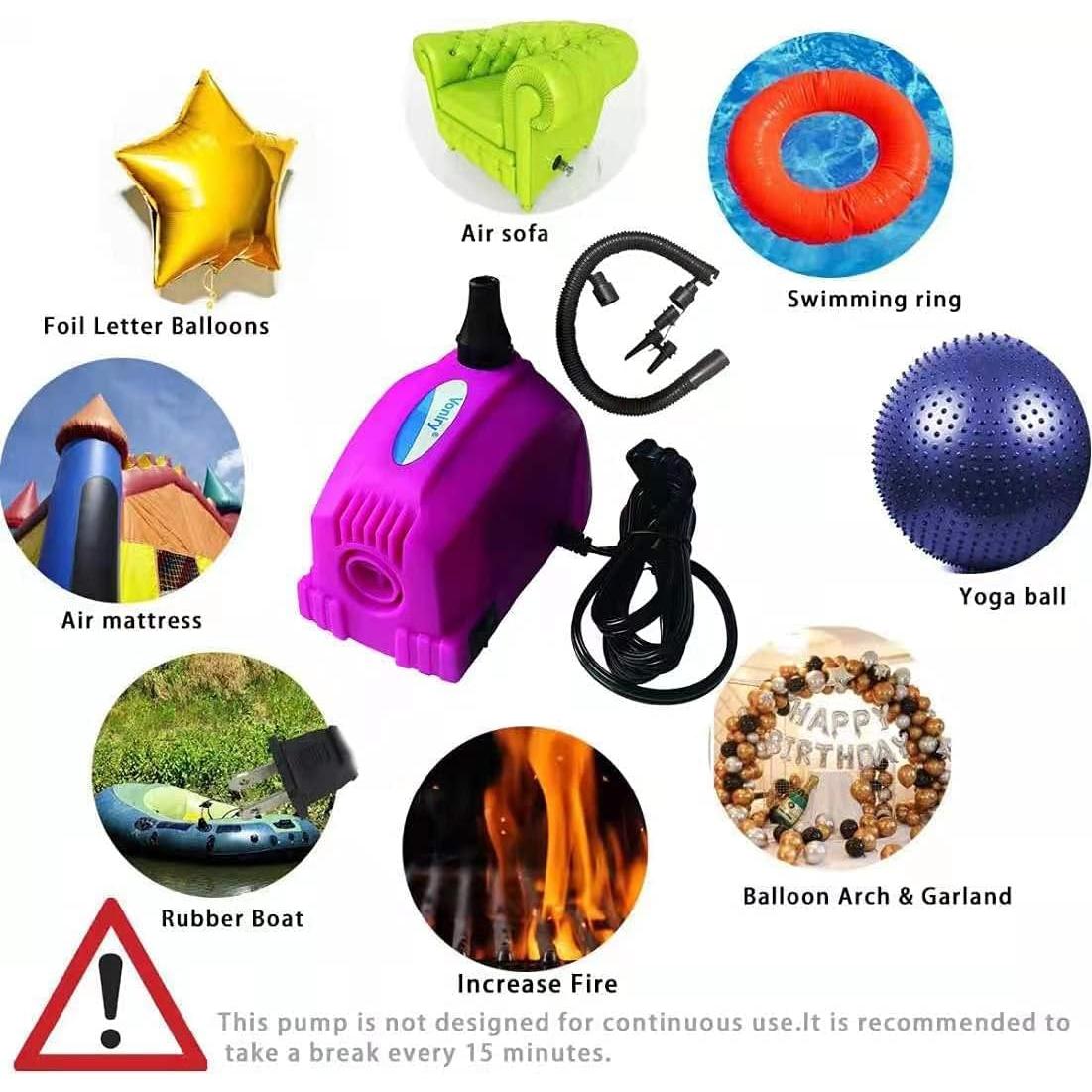 Bomba de Globo Portátil Voniry Inflador Multifuncional 530g