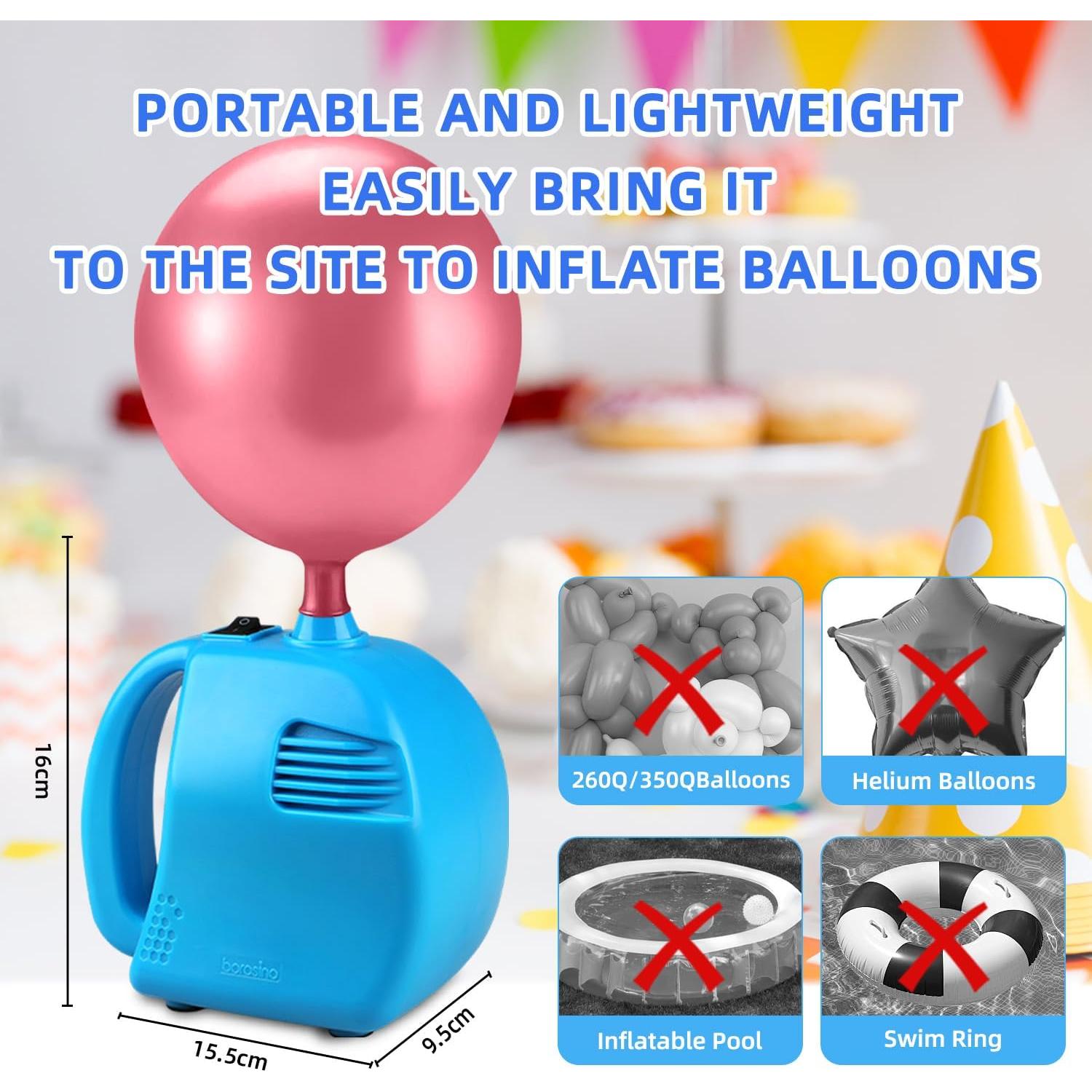 Bomba de Globo Eléctrica Borosino Portátil 16x15cm