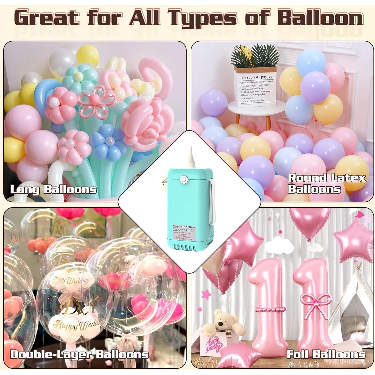 Bomba de Globo Eléctrica AXHJ 2 en 1 para Globos y Pelotas