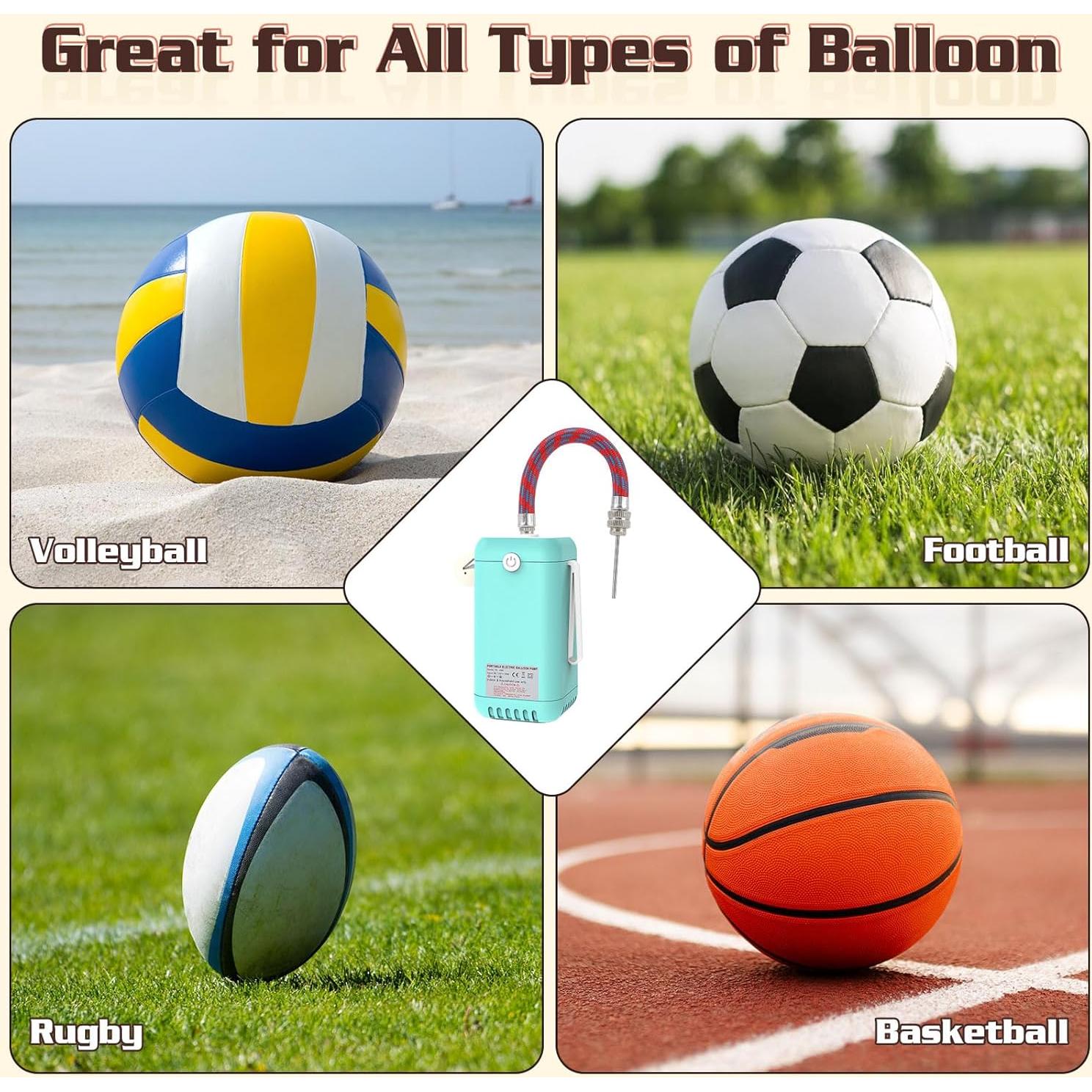 Bomba de Globo Eléctrica AXHJ 2 en 1 para Globos y Pelotas