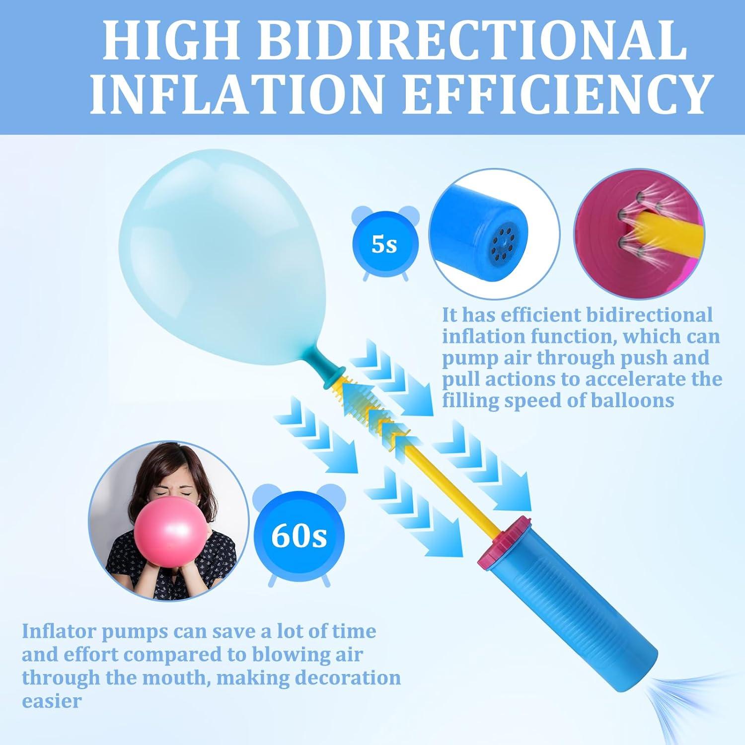 Bomba de Globo Manual Doble Acción MVVM - 3 Piezas 4.8x27.4cm