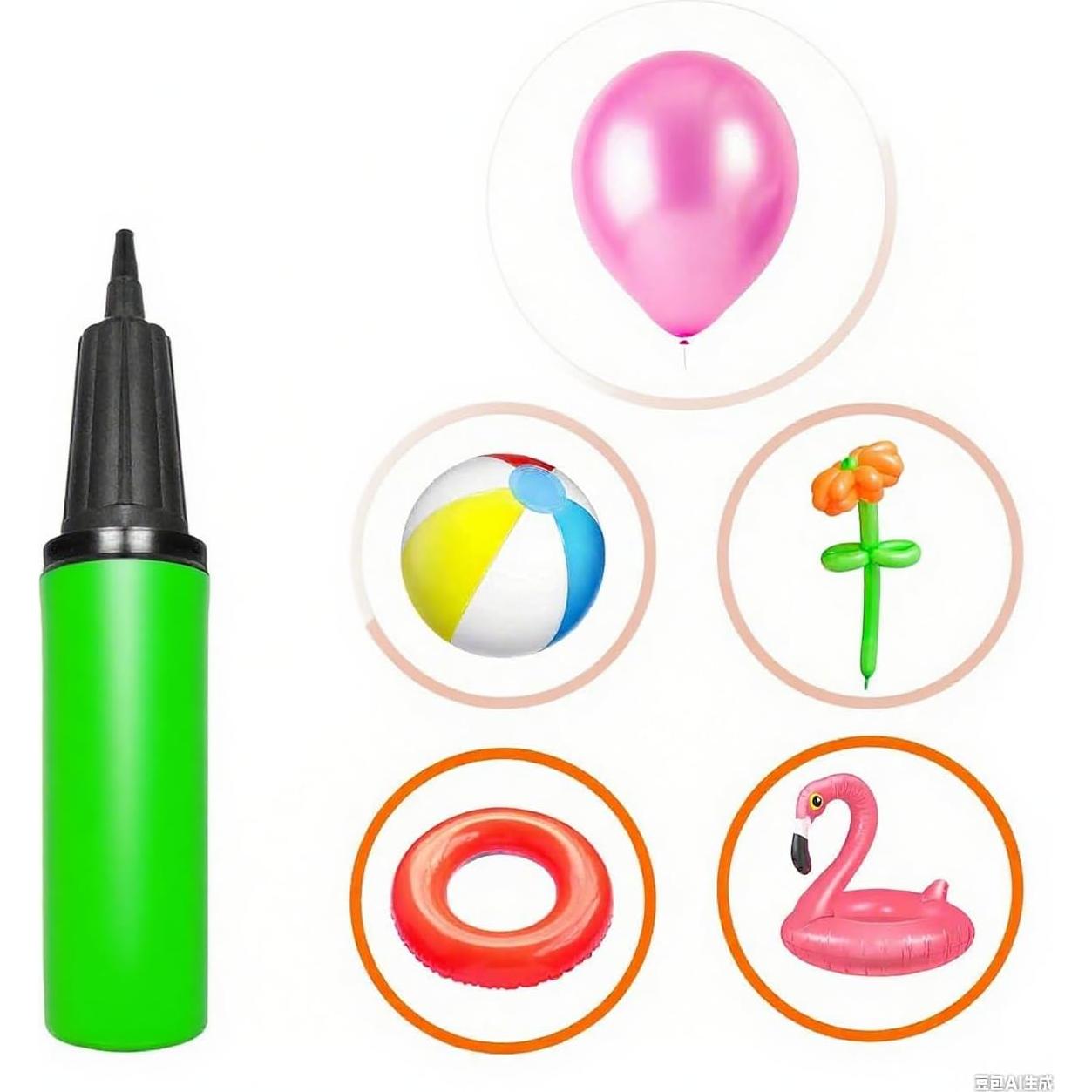 Bomba de Aire Manual Kerozoo - 2 Unidades para Globos y Flotadores