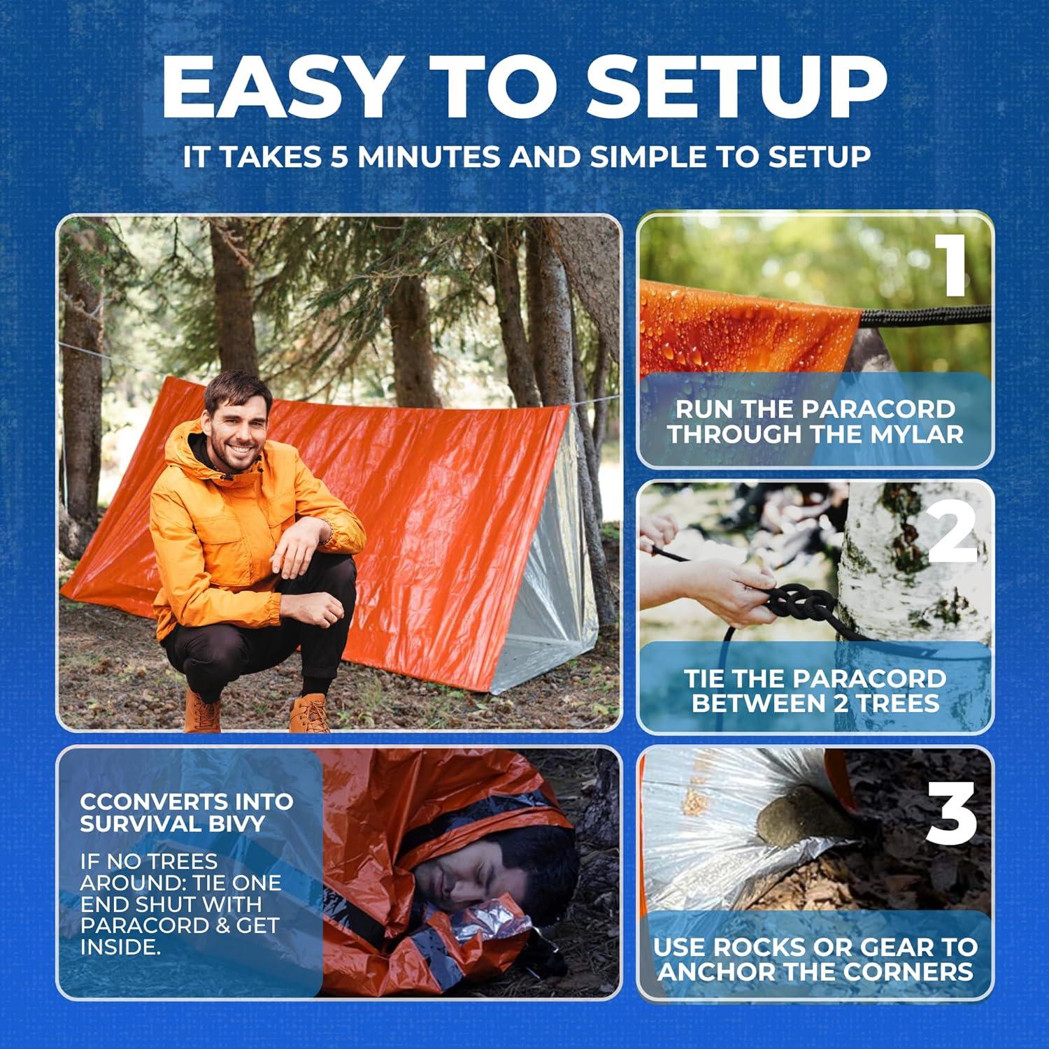 Tienda de Emergencia CloudTen para 2 Personas - Naranja