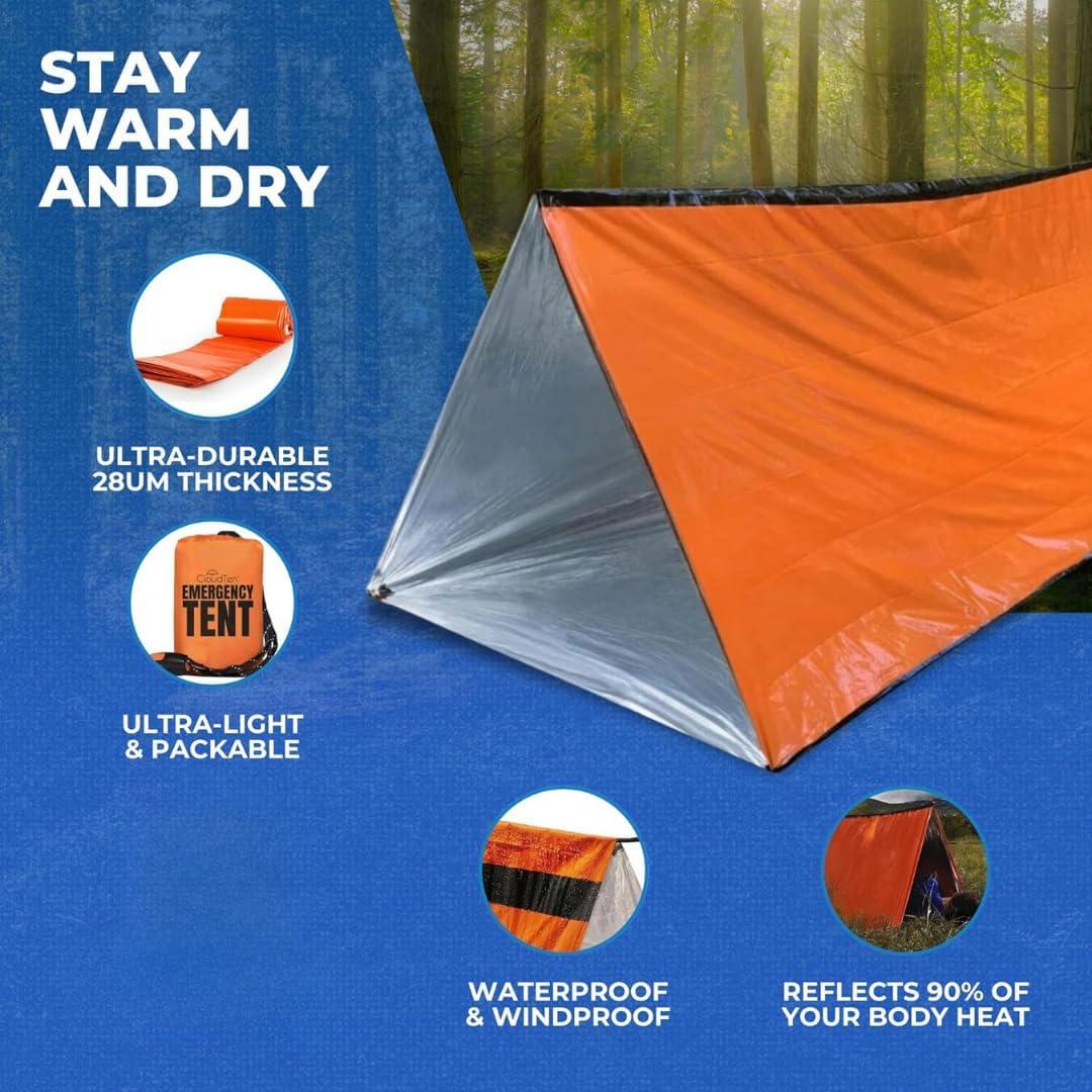 Tienda de Emergencia CloudTen para 2 Personas - Naranja