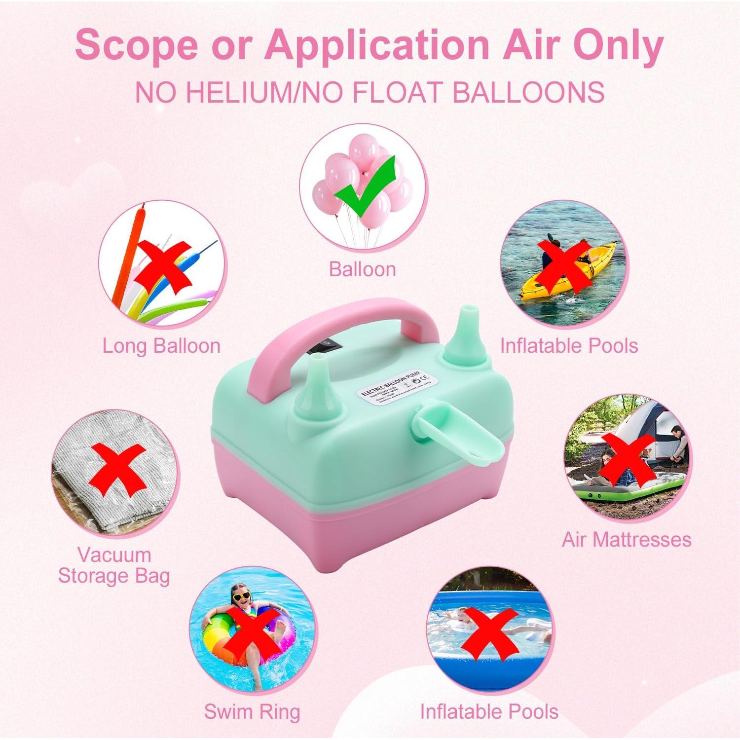 Bomba de Globo Eléctrica QIPUMP Q523 110V 500W Doble Boquilla