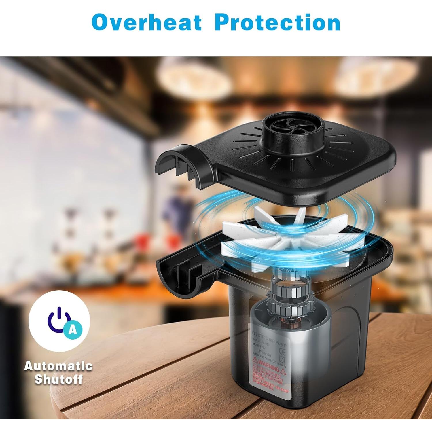 Bomba de Aire Eléctrica Motorenbau 110-120V con 3 Boquillas