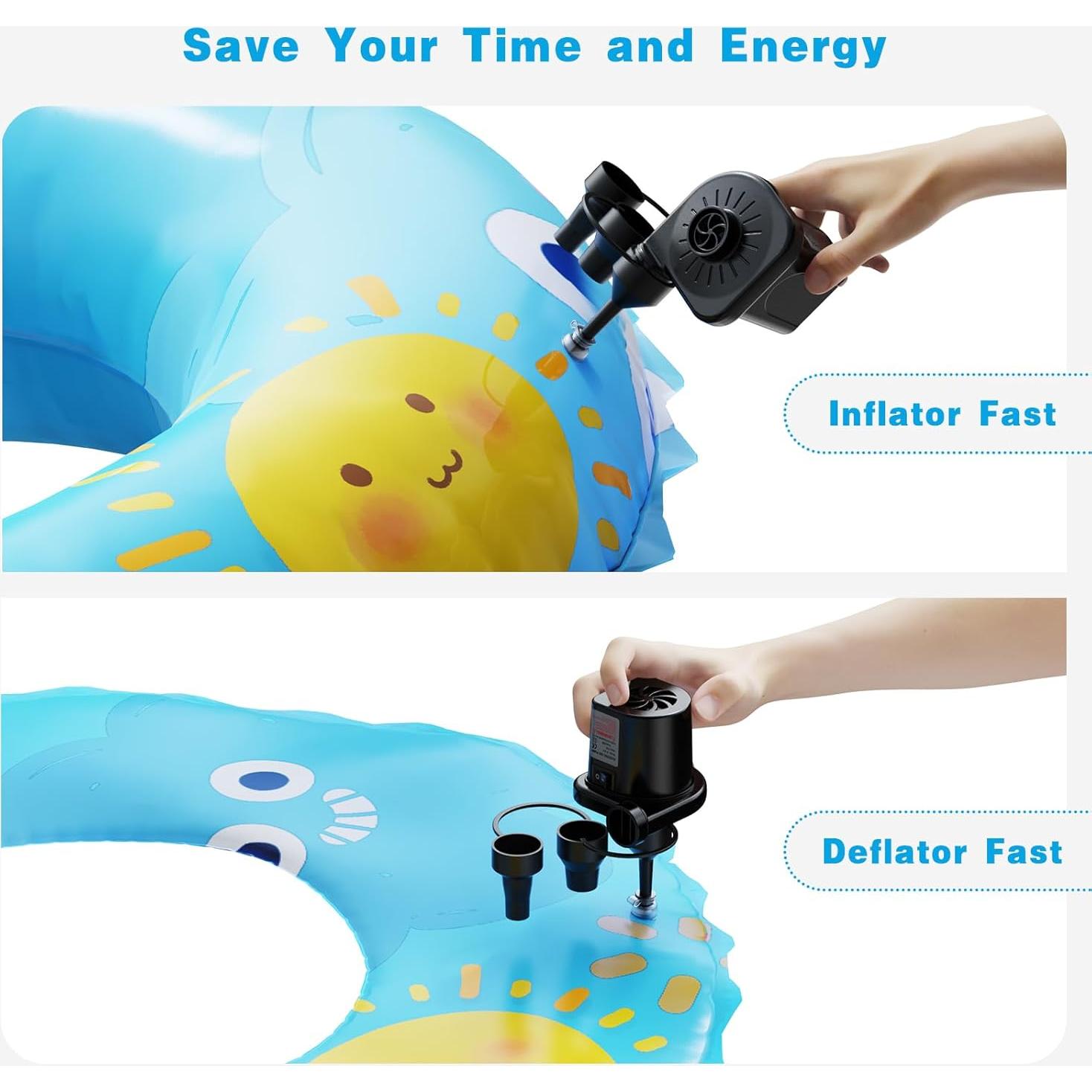 Bomba de Aire Eléctrica Motorenbau 110-120V con 3 Boquillas