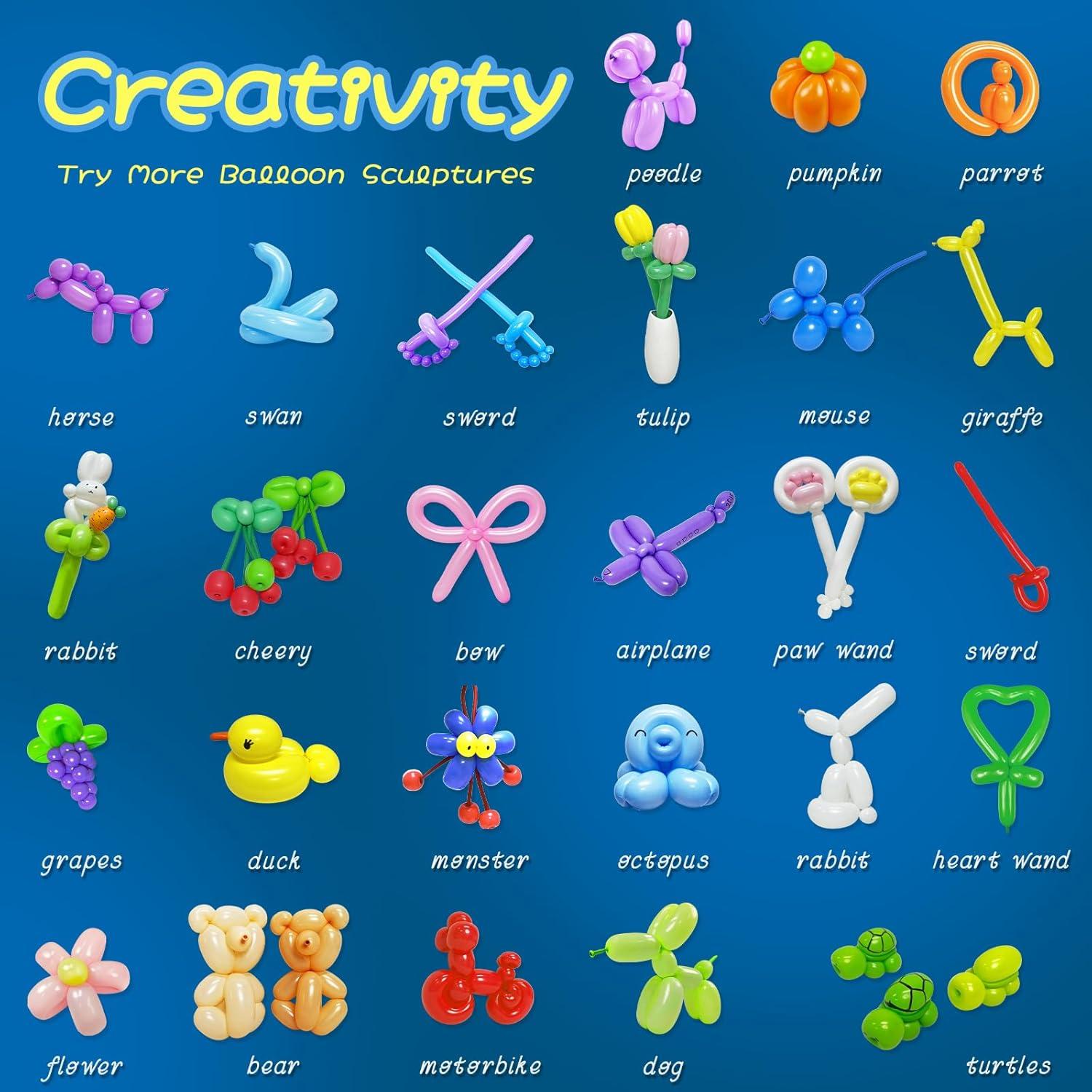 Kit de Globos AJOYEGG para Torcido de Animales con Bomba