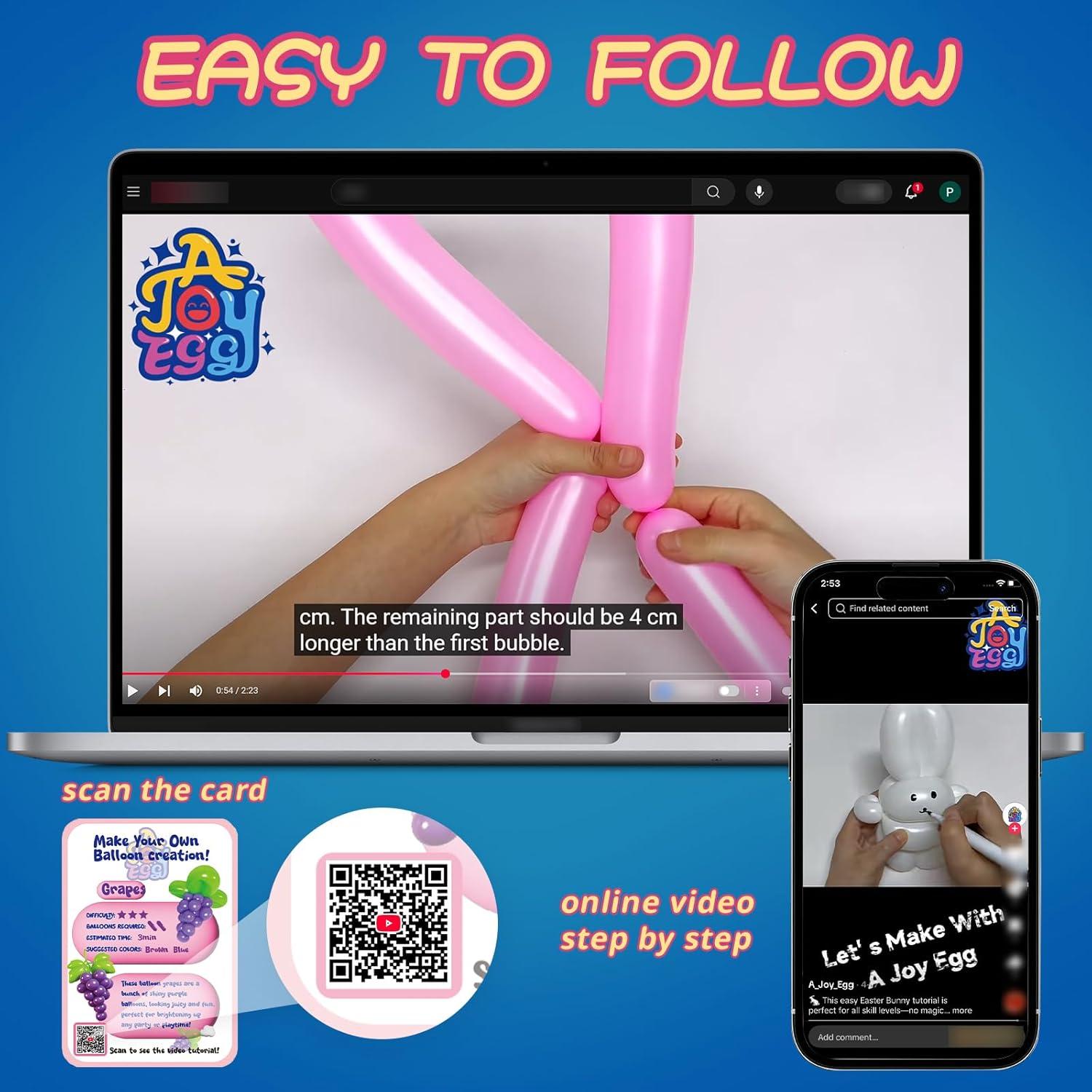 Kit de Globos AJOYEGG para Torcido de Animales con Bomba