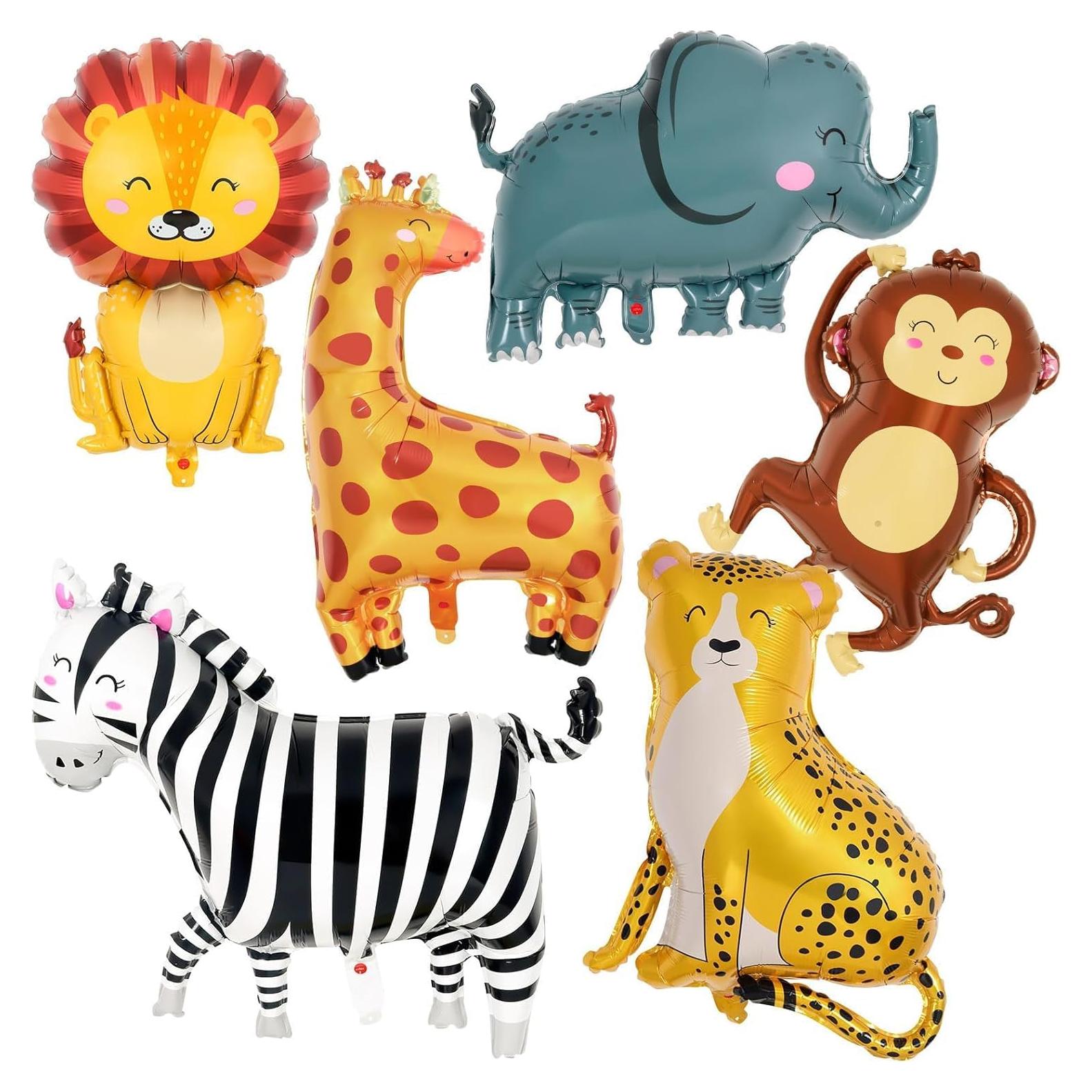 6 Globos de Aluminio Safari YOTHORN - Animales de Zoológico