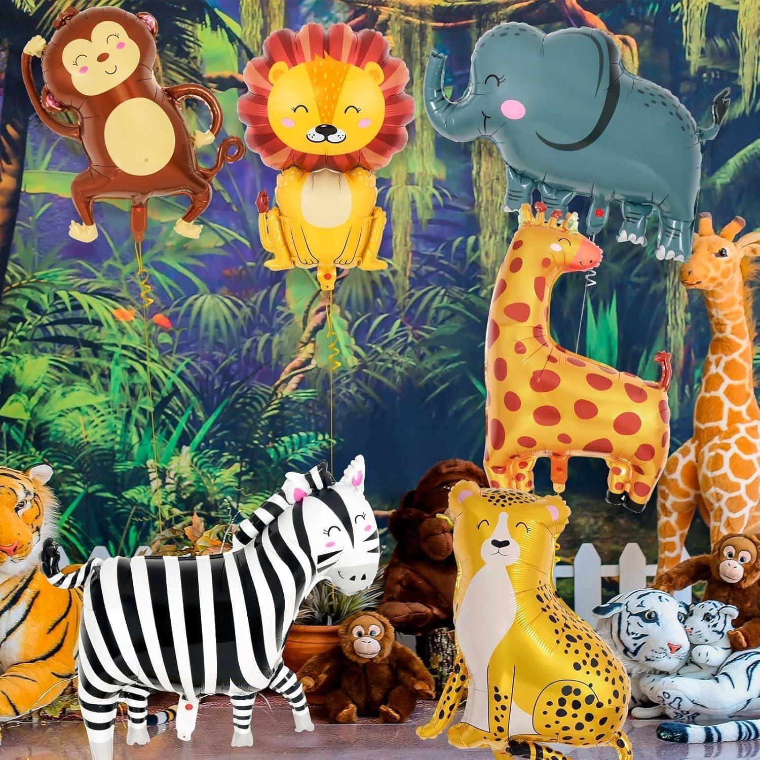 6 Globos de Aluminio Safari YOTHORN - Animales de Zoológico