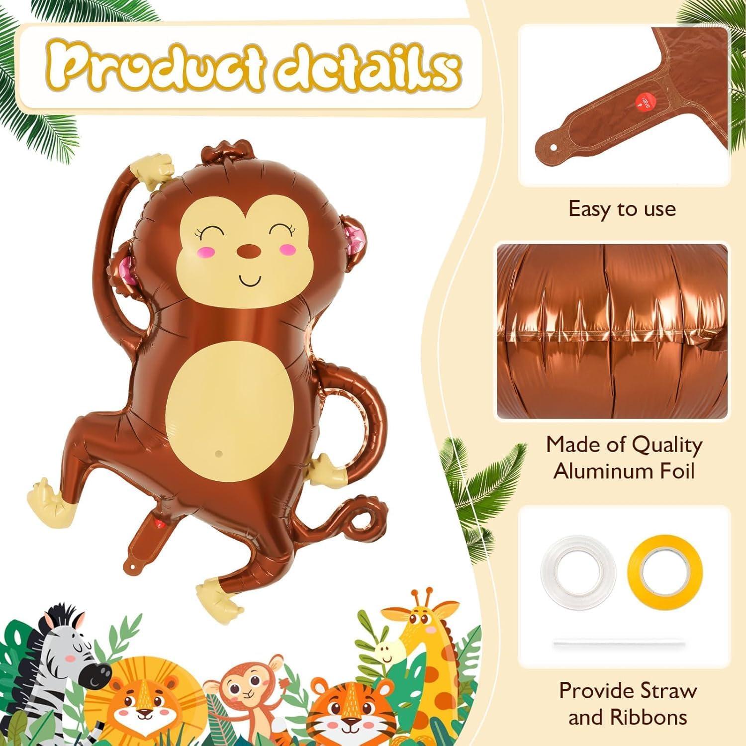 6 Globos de Aluminio Safari YOTHORN - Animales de Zoológico