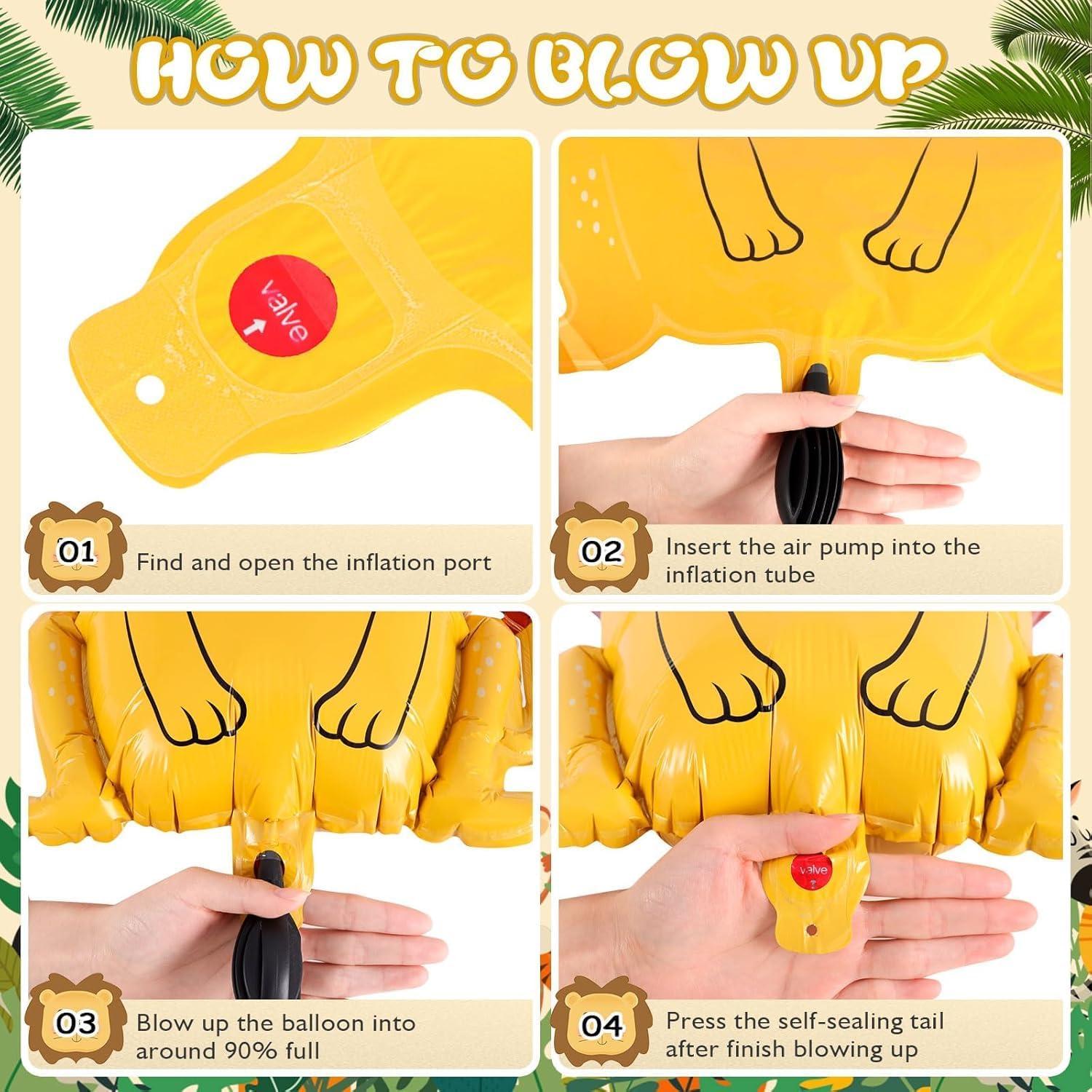 6 Globos de Aluminio Safari YOTHORN - Animales de Zoológico