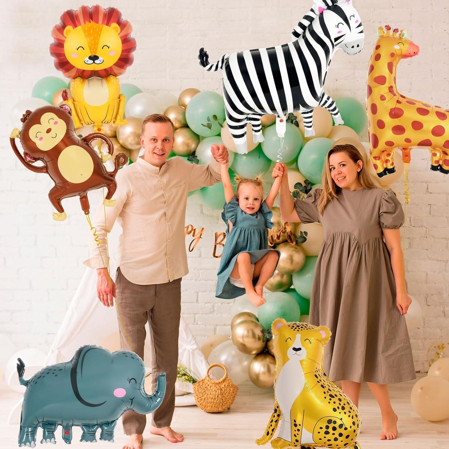 6 Globos de Aluminio Safari YOTHORN - Animales de Zoológico