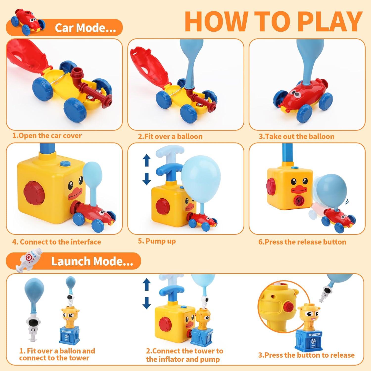 Juego de Coche Lanzador de Globos FUNWISH - Educativo 3+ Años