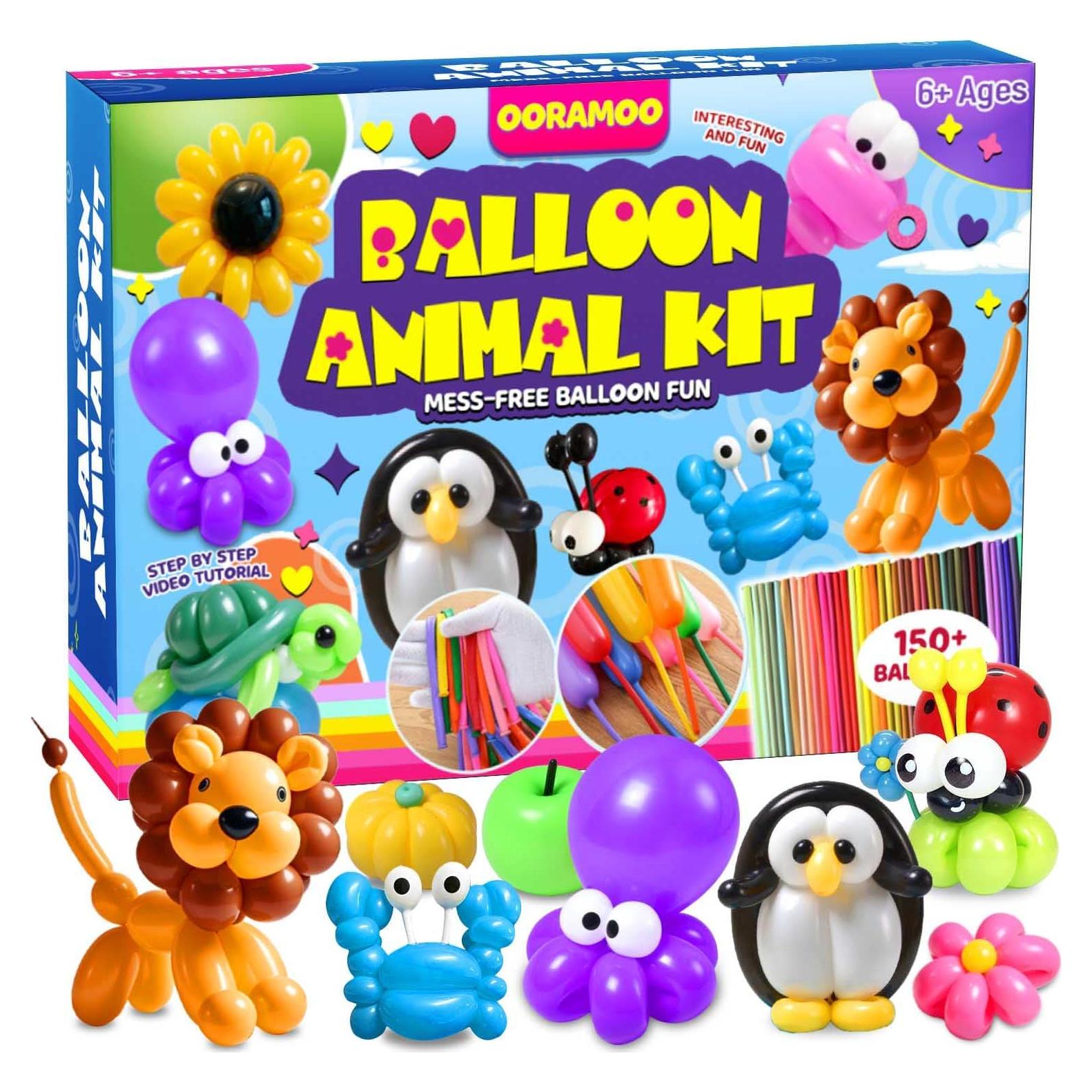 Kit de Globos de Animales 160PCS Baiyou con Bomba y Tutoriales
