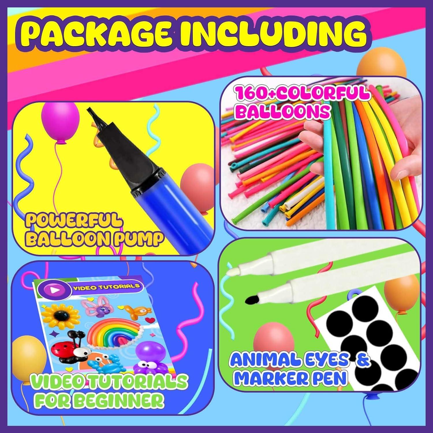 Kit de Globos de Animales 160PCS Baiyou con Bomba y Tutoriales