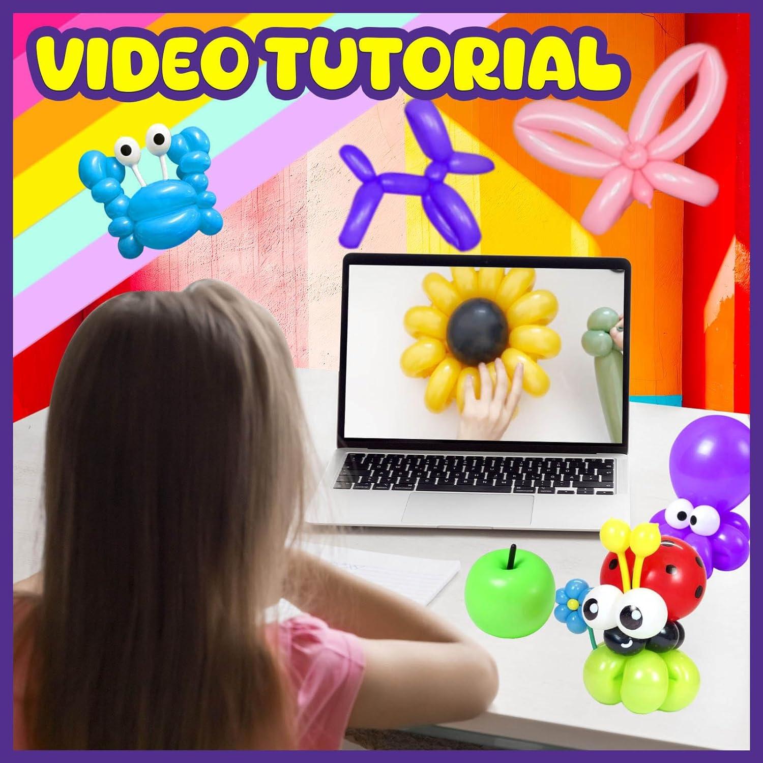 Kit de Globos de Animales 160PCS Baiyou con Bomba y Tutoriales