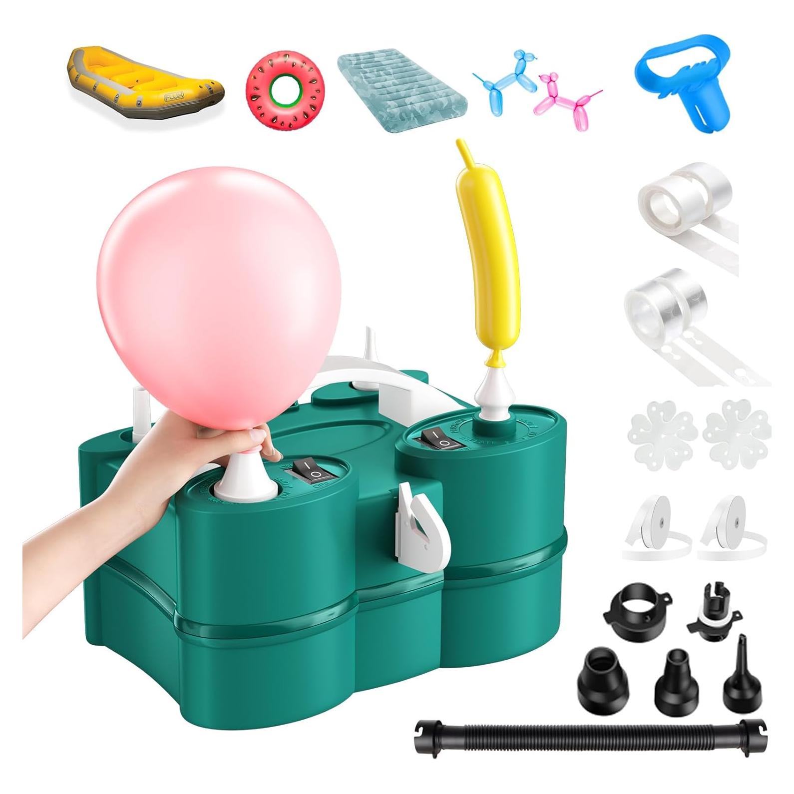 Bomba de Globo Eléctrica FunHot 3-en-1 Verde Blanco