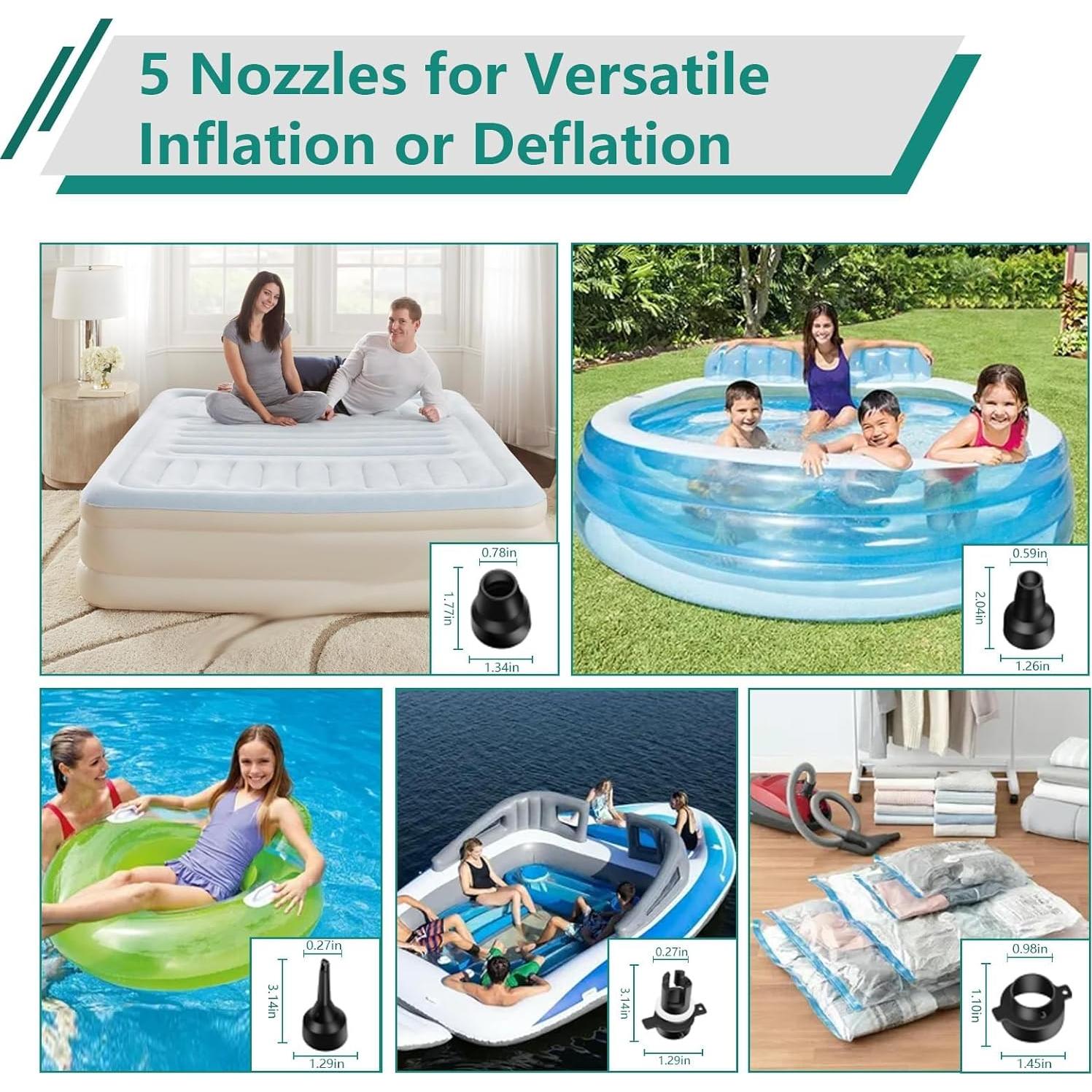 Bomba de Globo Eléctrica FunHot 3-en-1 Verde Blanco