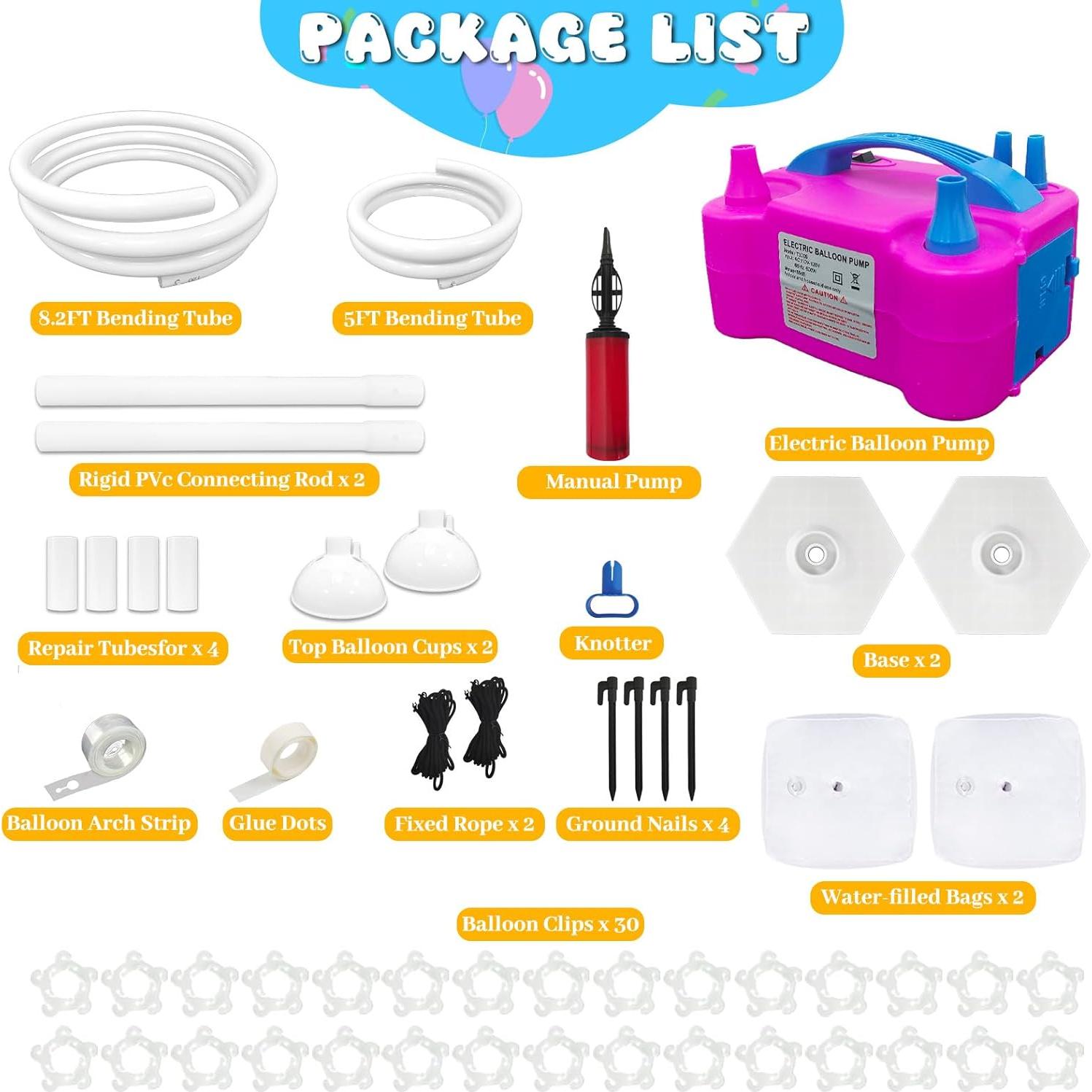 Kit de Arco de Globos CYAOOI con Bomba Eléctrica 2.5m y 1.5m