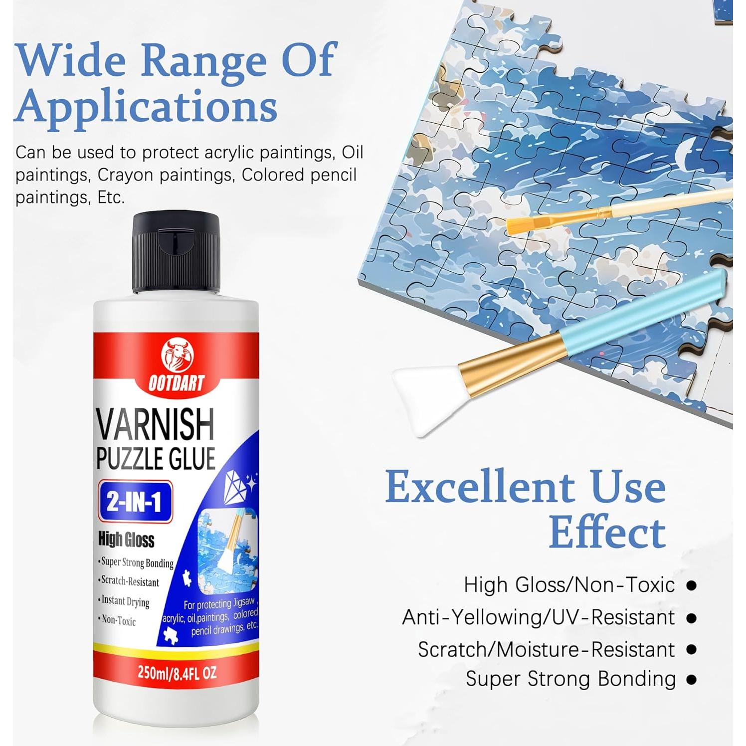 Pegamento para Rompecabezas OOTDART 250ml Transparente Brillante