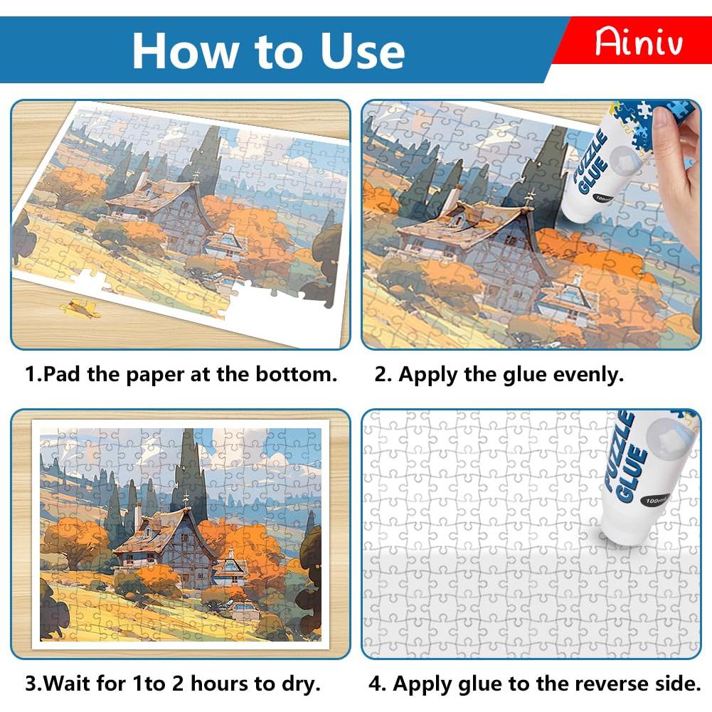 Pegamento para Rompecabezas Ainiv 3x100ml PVA Transparente